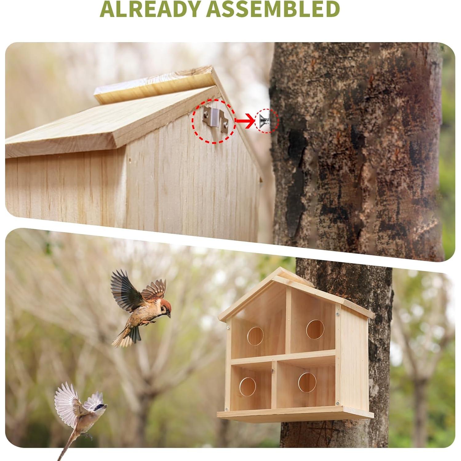 Casa para Aves de Ventana SYY-04, Madera Resistente 12.7x25.4cm