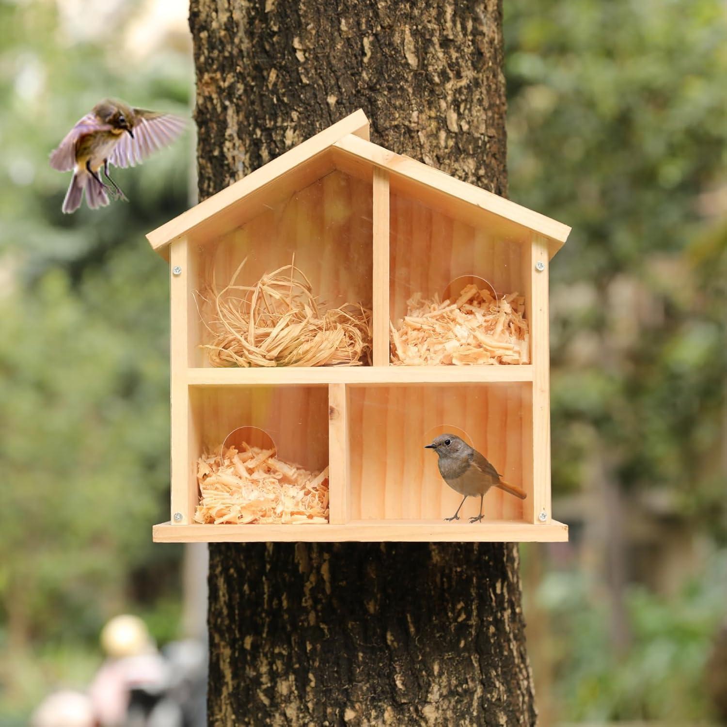 Casa para Aves de Ventana SYY-04, Madera Resistente 12.7x25.4cm