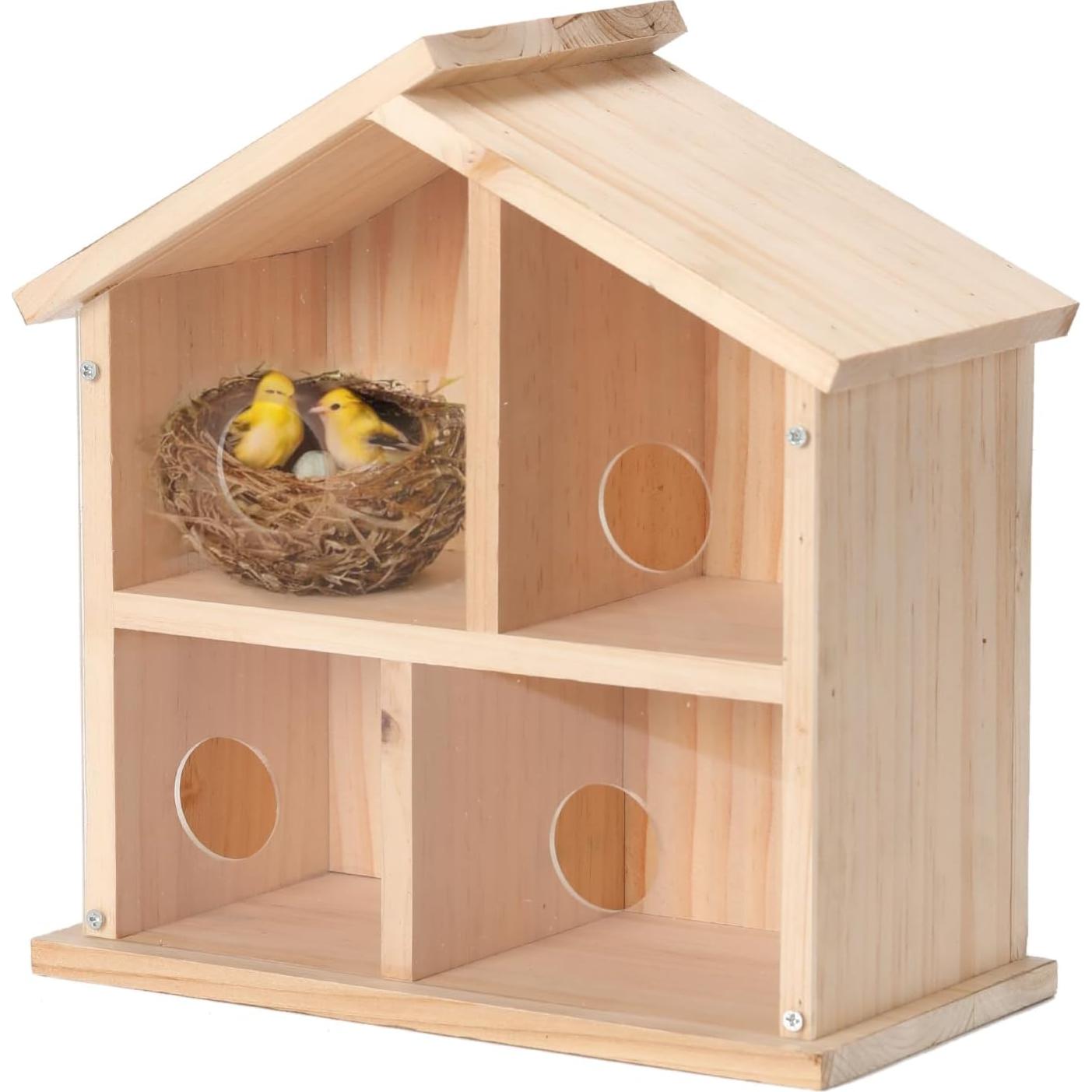 Casa para Aves de Ventana SYY-04, Madera Resistente 12.7x25.4cm