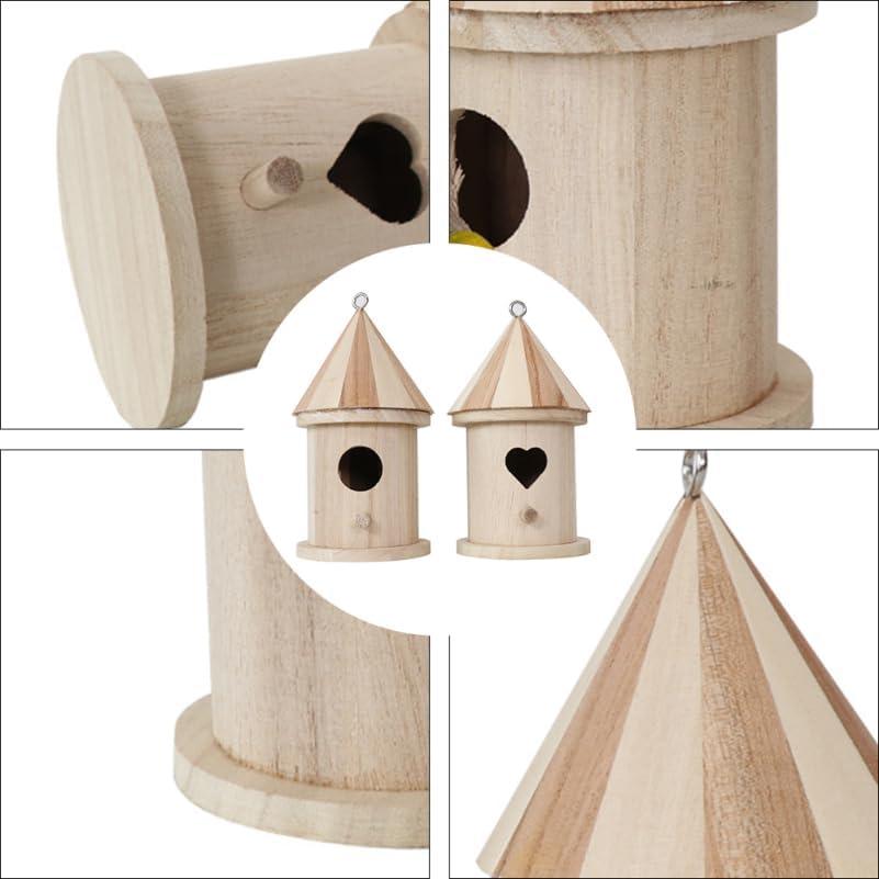 Casa de Aves de Madera EXCEART 2 Pcs para Pintar 16cm