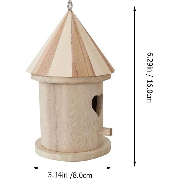 Casa de Aves de Madera EXCEART 2 Pcs para Pintar 16cm