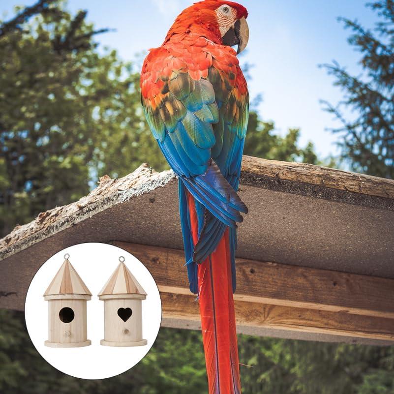 Casa de Aves de Madera EXCEART 2 Pcs para Pintar 16cm