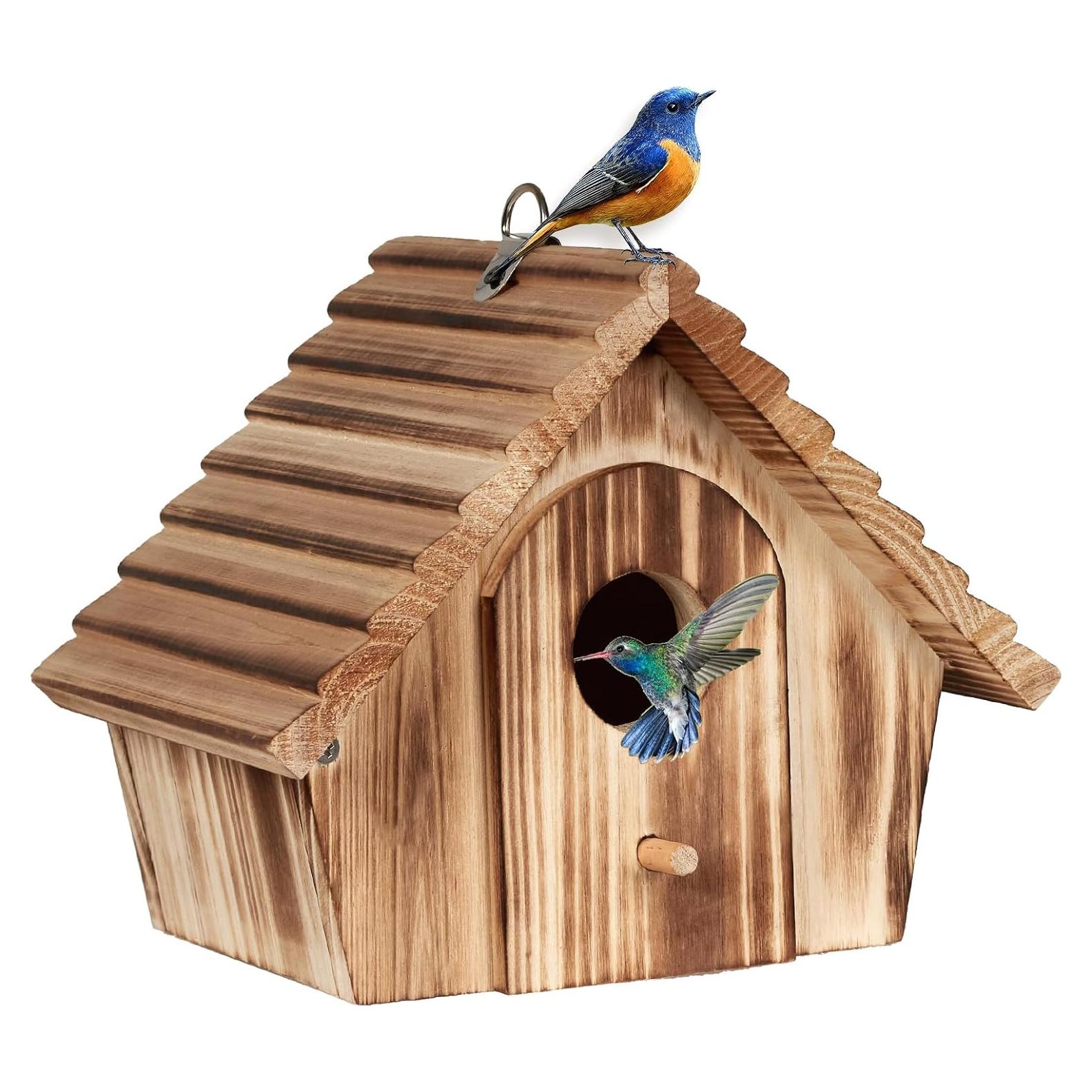 Casa para Aves Colgante de Madera CLACKIBUKVYZ 22.6x18.8cm