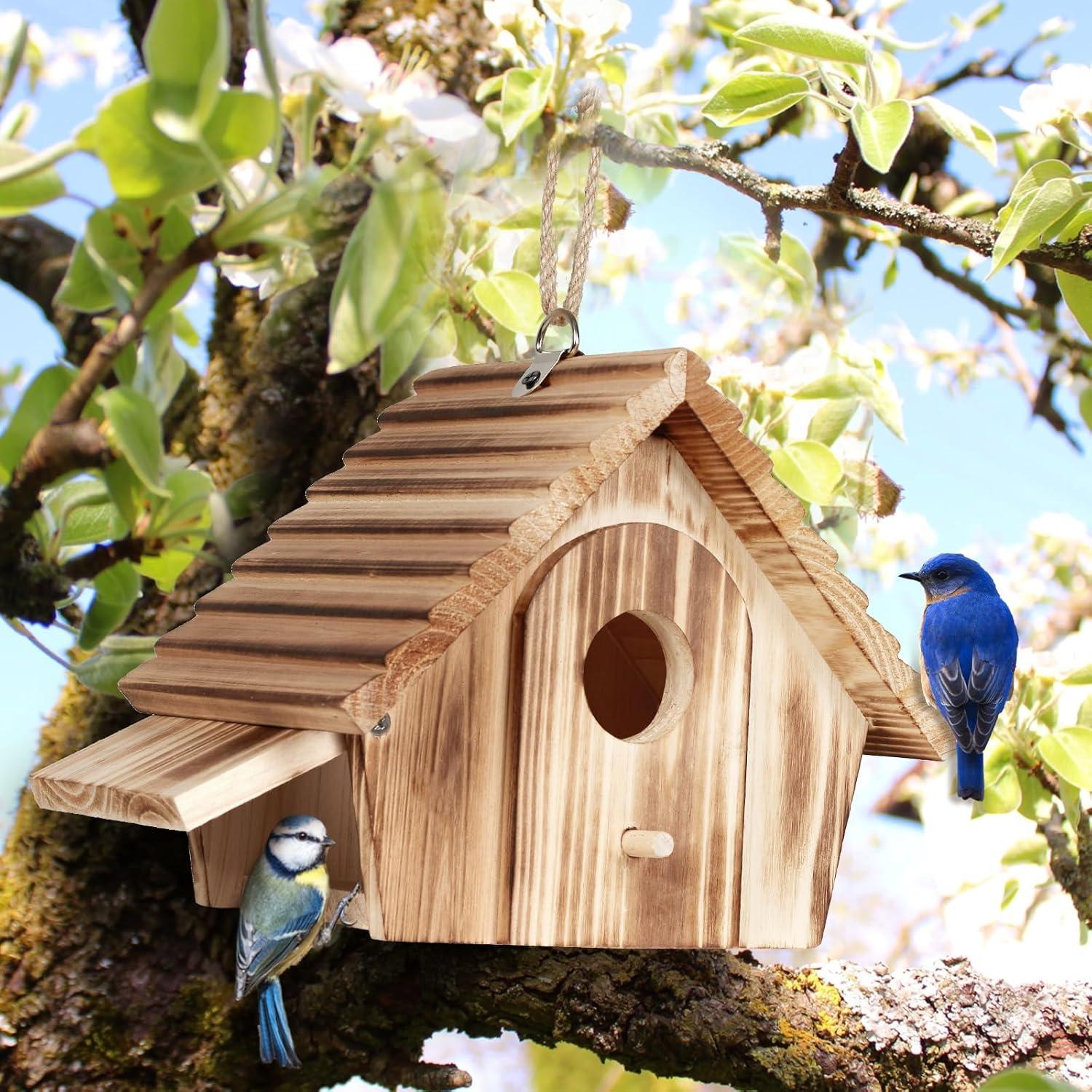 Casa para Aves Colgante de Madera CLACKIBUKVYZ 22.6x18.8cm