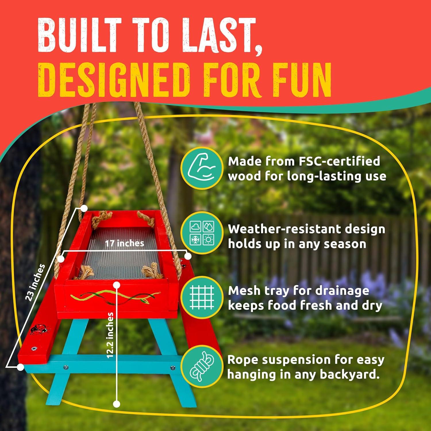 Alimentador de Mesa de Picnic SparkJump para Ardillas - Kit DIY