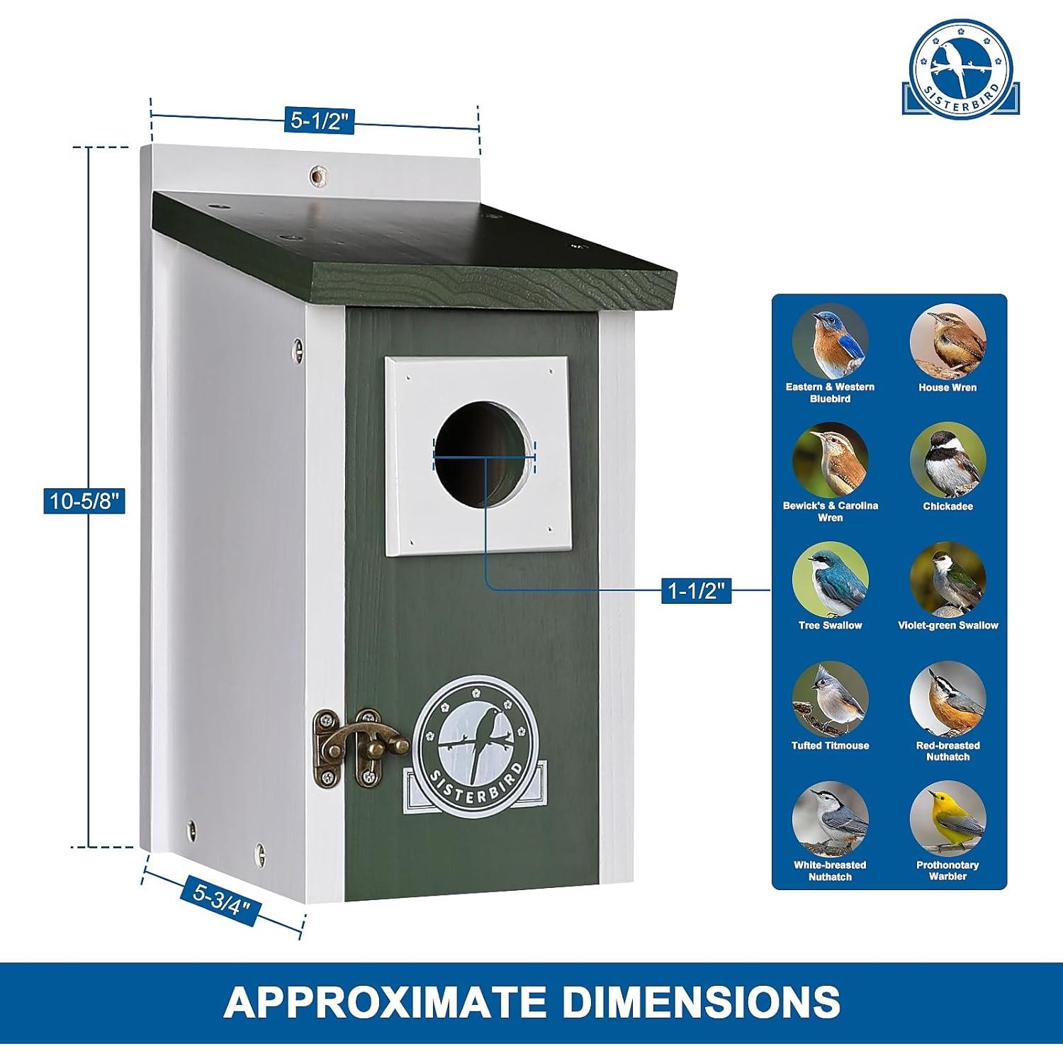 Casa para Aves SISTERBIRD Verde Oscuro 27cm Madera Exterior