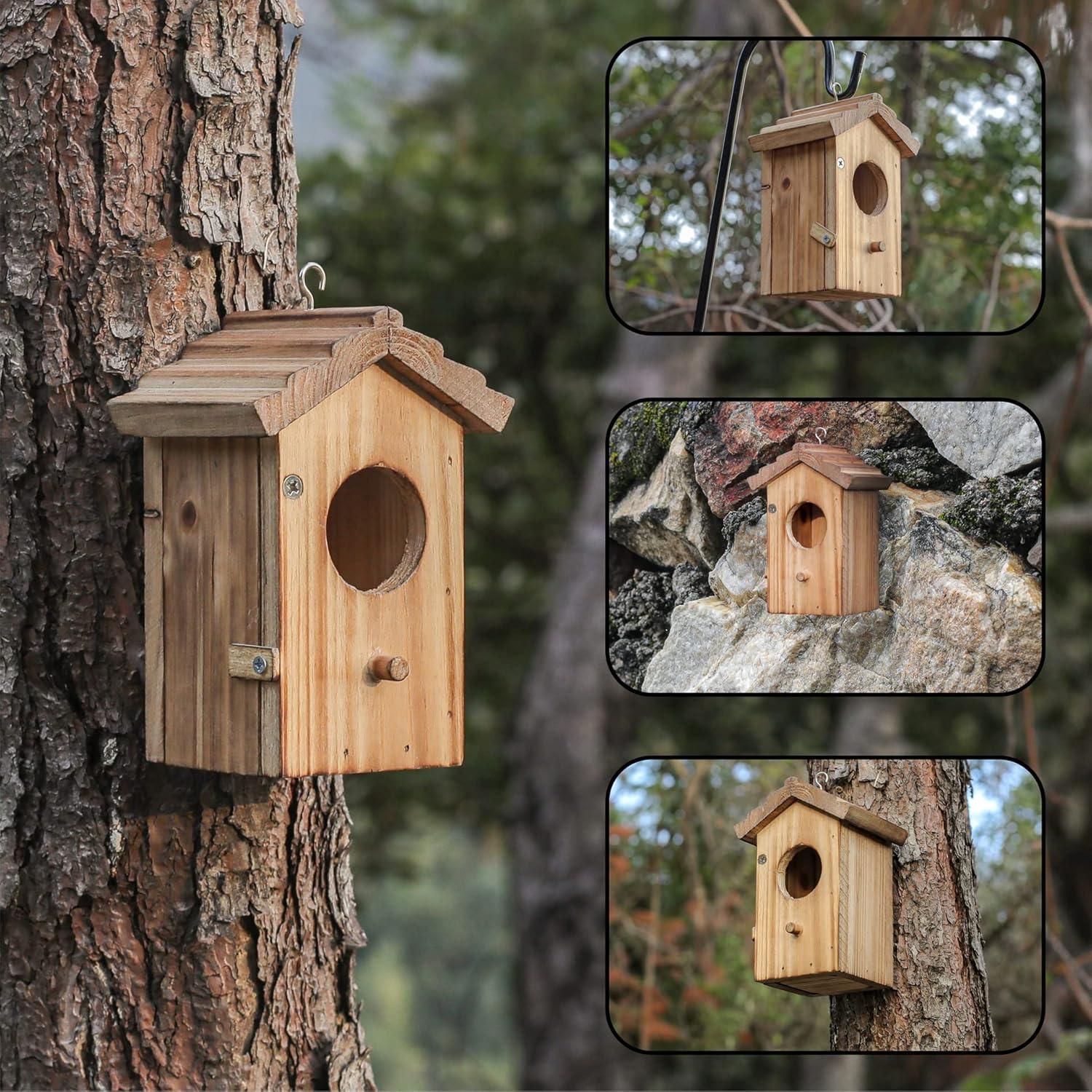 Casa de Aves para Colibríes NATUREYLWL de Madera 8.4x10.4x15 cm