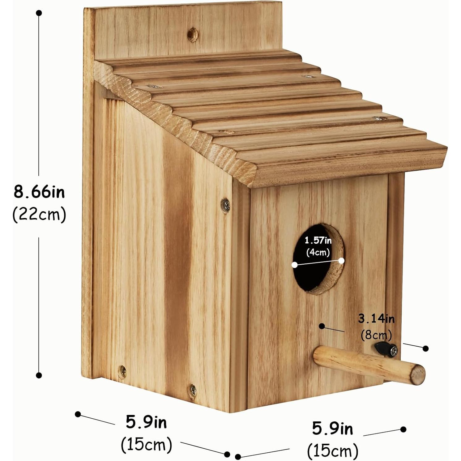 Casa para Aves de Madera NATUREYLWL DIY 22.1x15x15cm