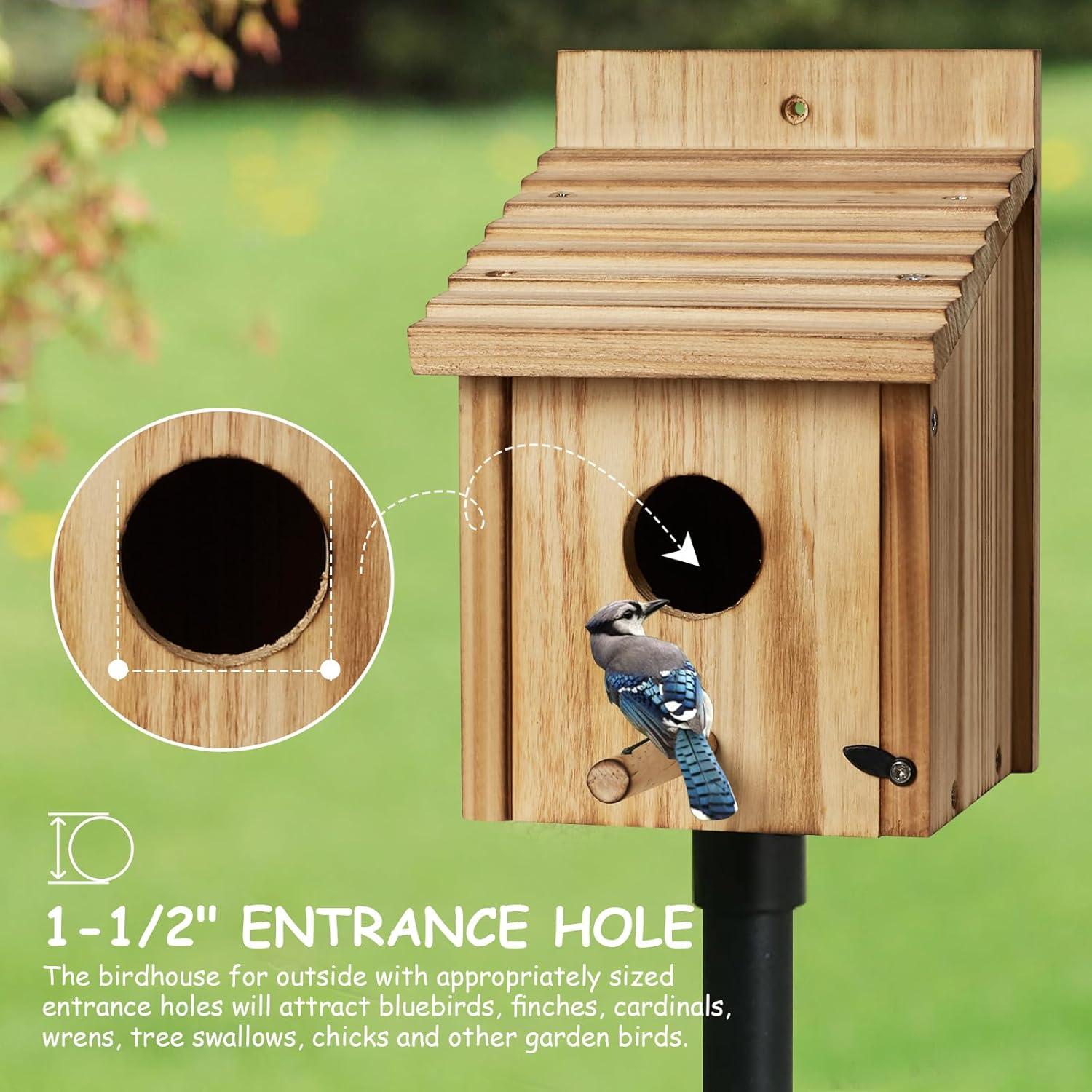 Casa para Aves de Madera NATUREYLWL DIY 22.1x15x15cm