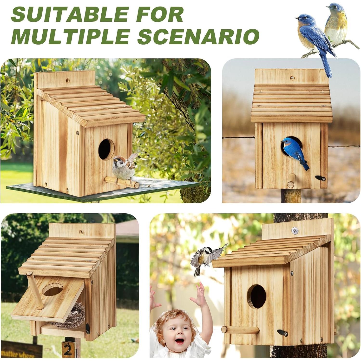 Casa para Aves de Madera NATUREYLWL DIY 22.1x15x15cm