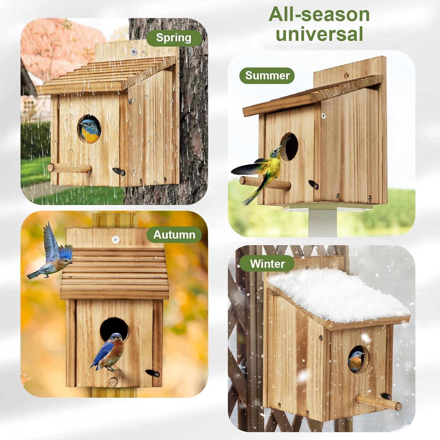 Casa para Aves de Madera NATUREYLWL DIY 22.1x15x15cm