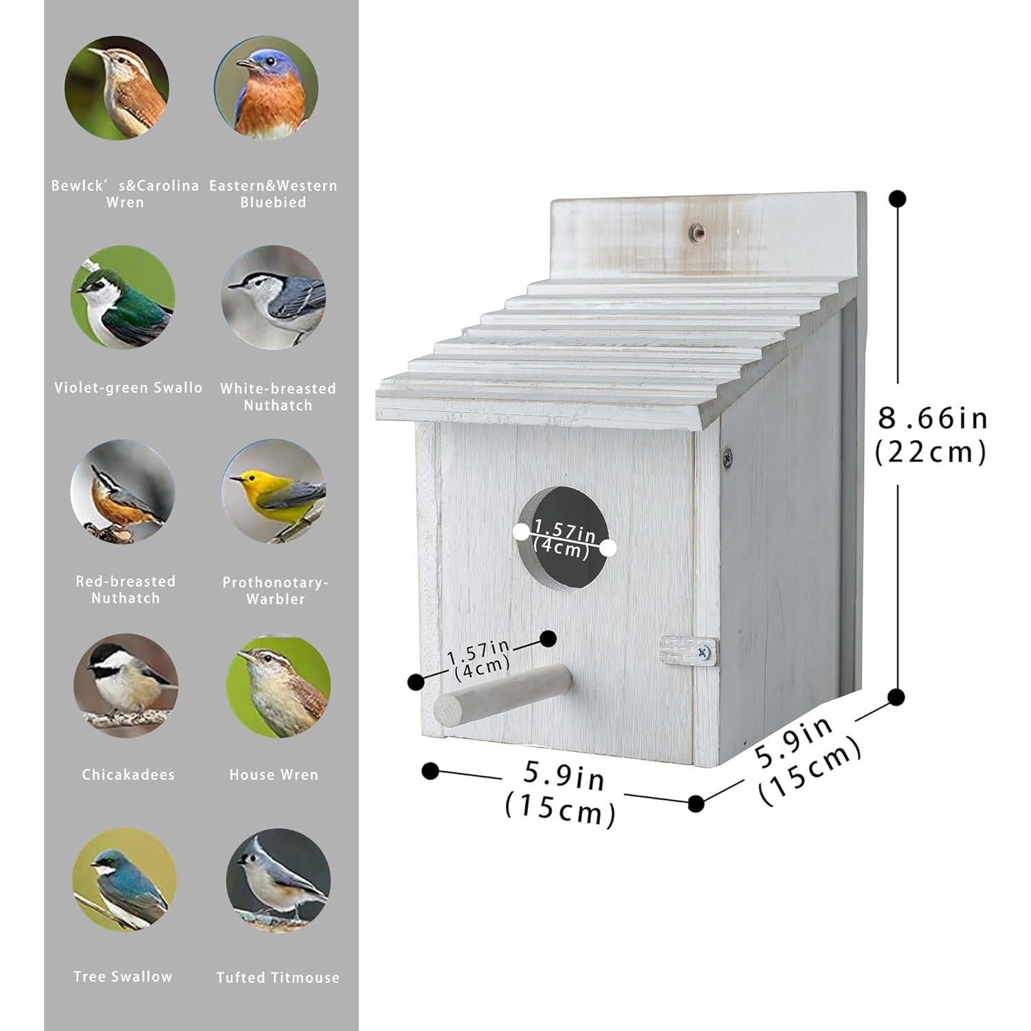 Casa para Aves Colgante CLACKIBUKVYZ de Madera 15x15x21.8cm
