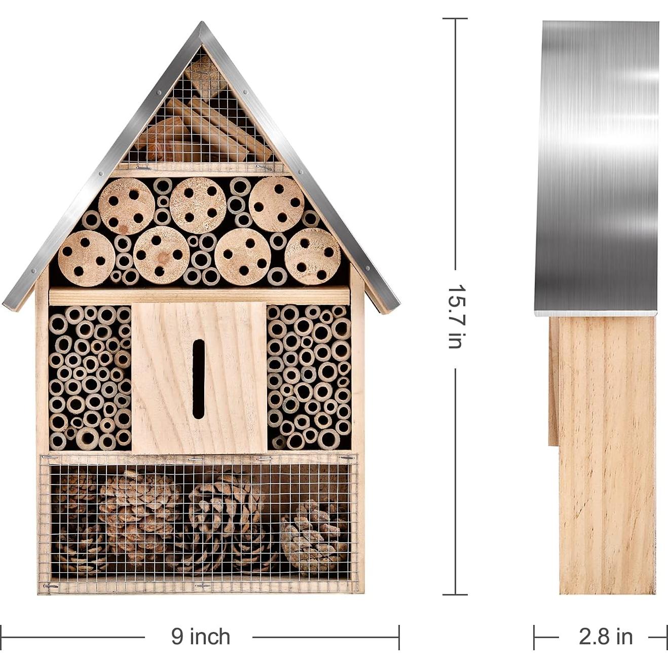 Casa de Insectos de Madera ELIPARK para Abejas y Mariposas