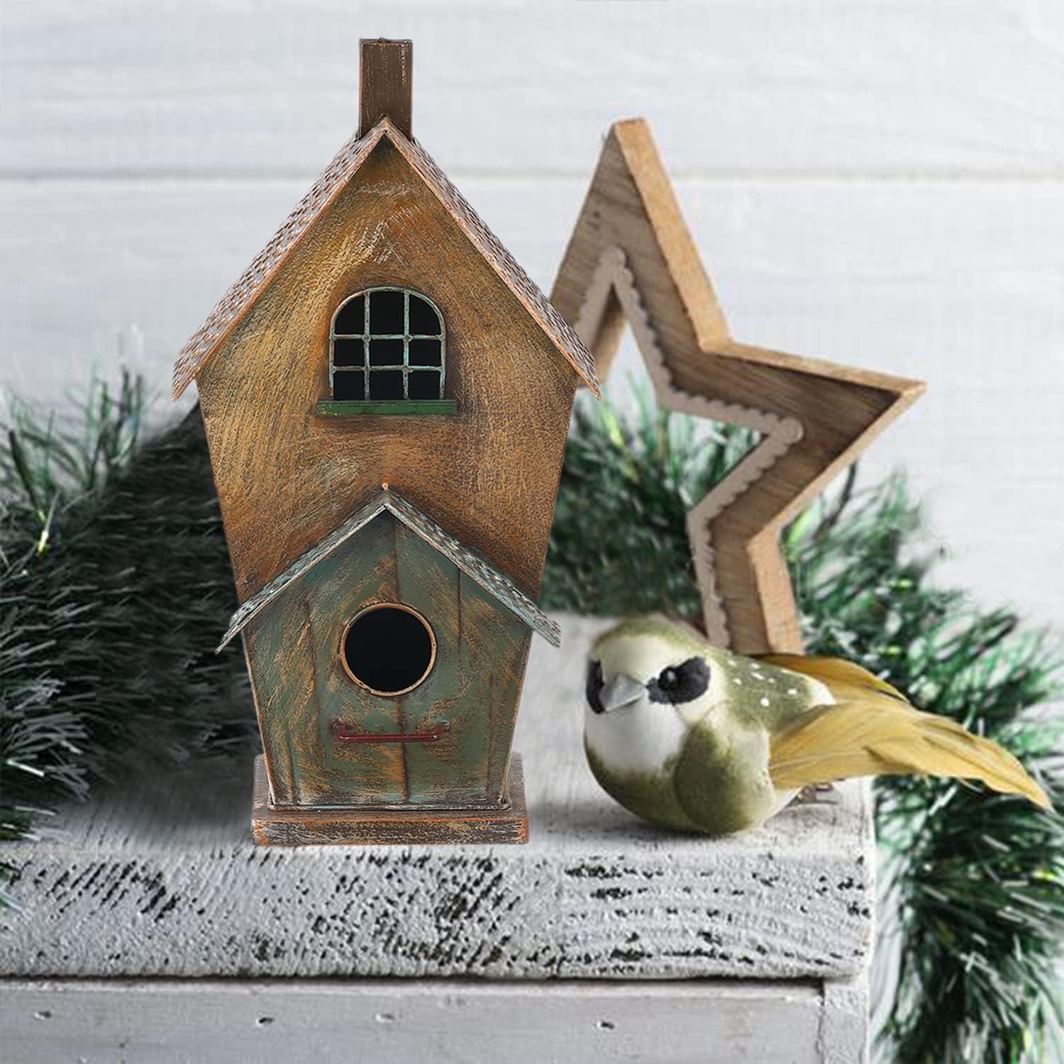 Casa de pájaros colgante de metal Brogan 36.83 cm para exteriores