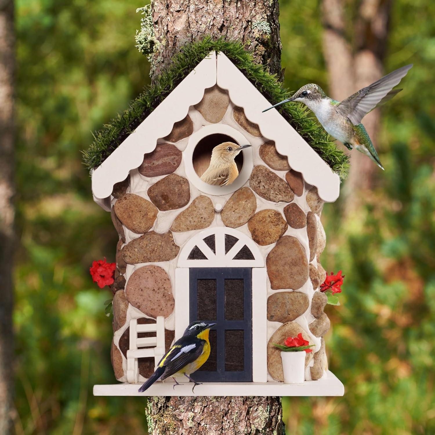 Casa para Aves Exterior MIXUMON con Techo Abatible 18.5cm