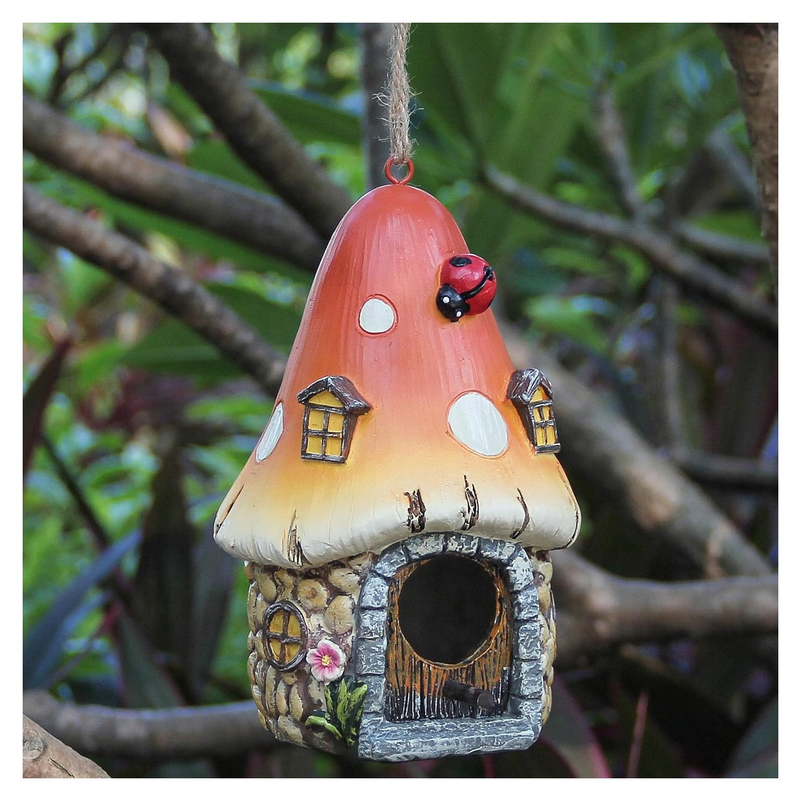 Casa para pájaros colgante Leekung hongo 11.9x19.3 cm