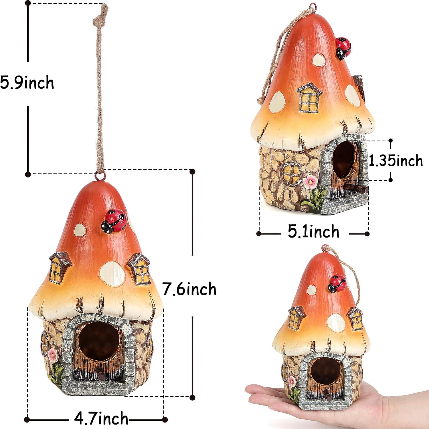 Casa para pájaros colgante Leekung hongo 11.9x19.3 cm