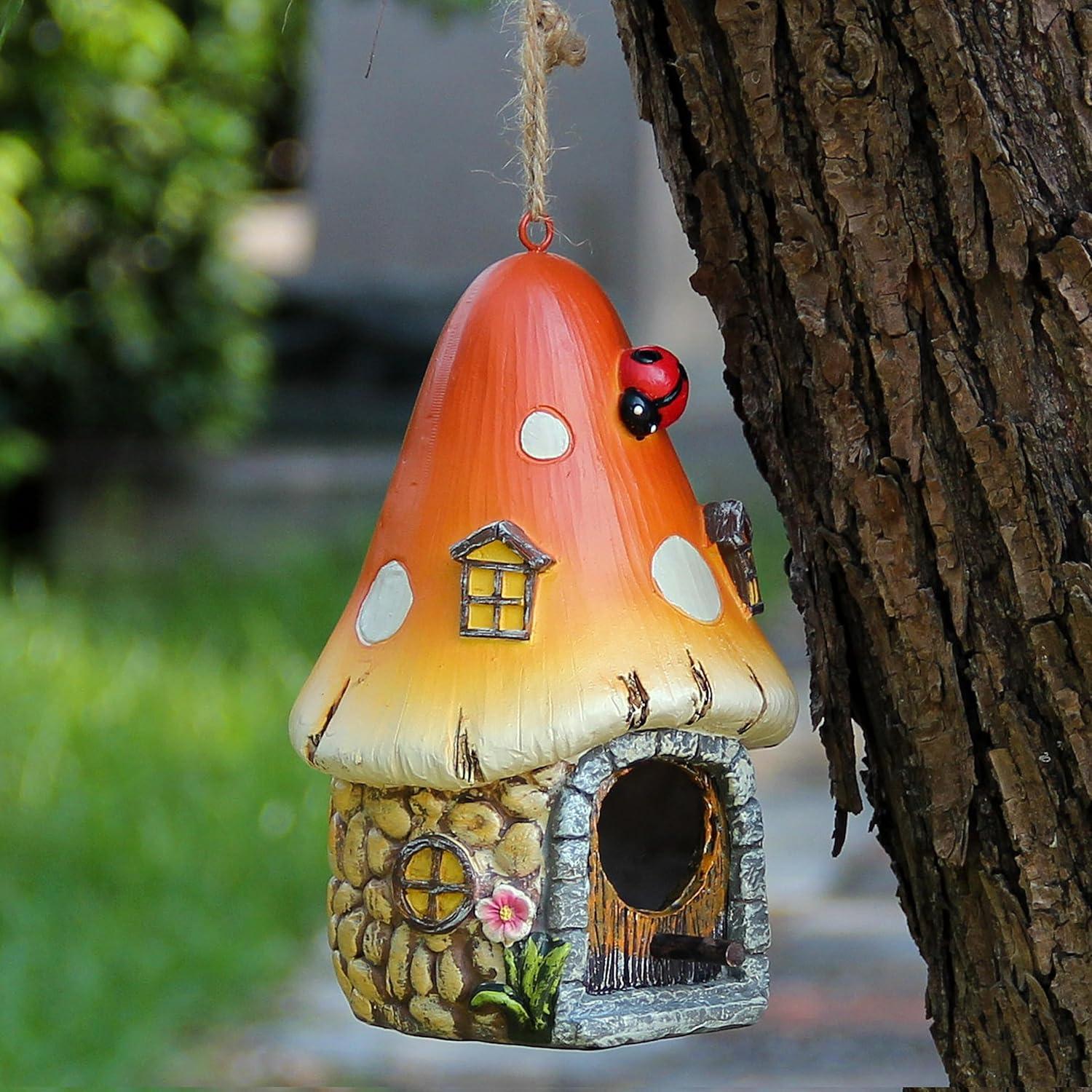 Casa para pájaros colgante Leekung hongo 11.9x19.3 cm