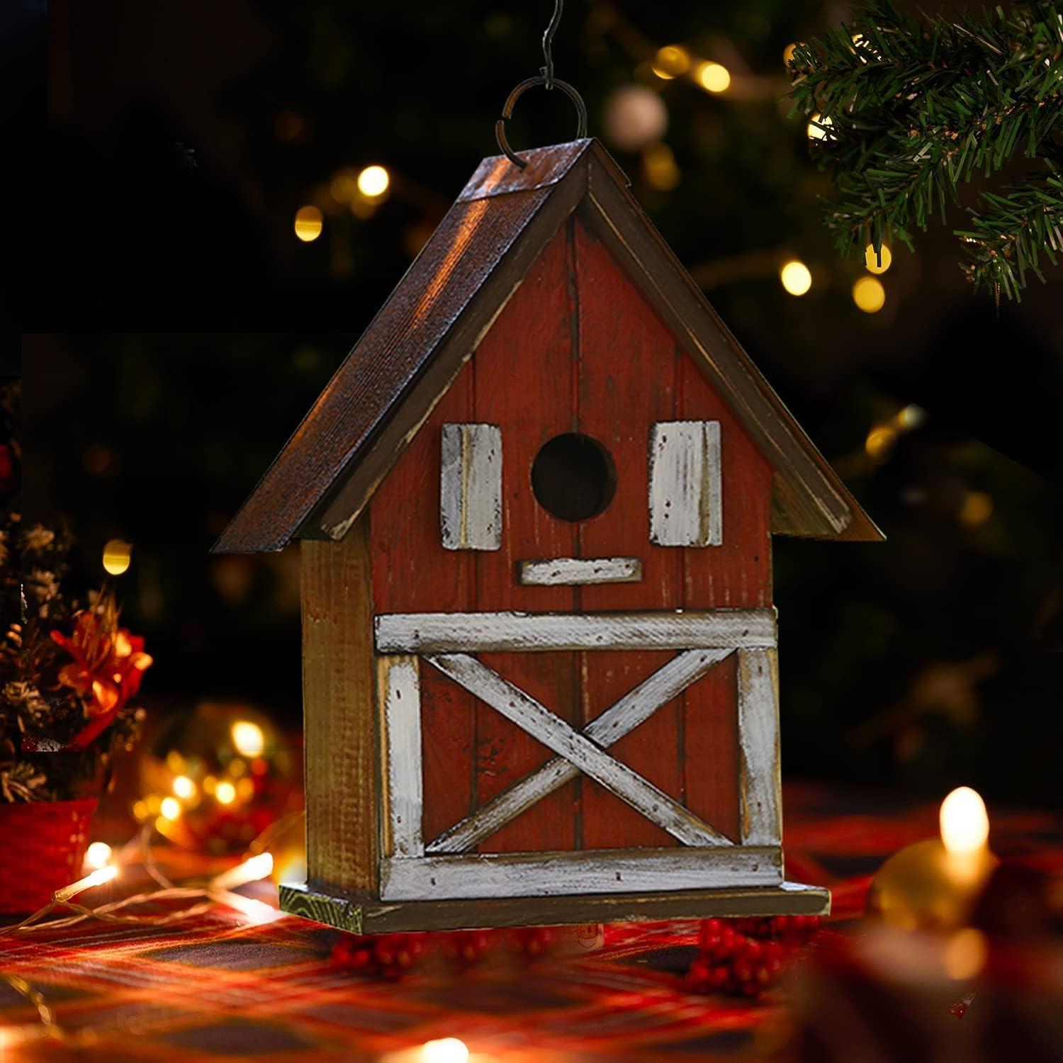Casa de Pájaros Navideña Topadorn de Madera 26.67 cm