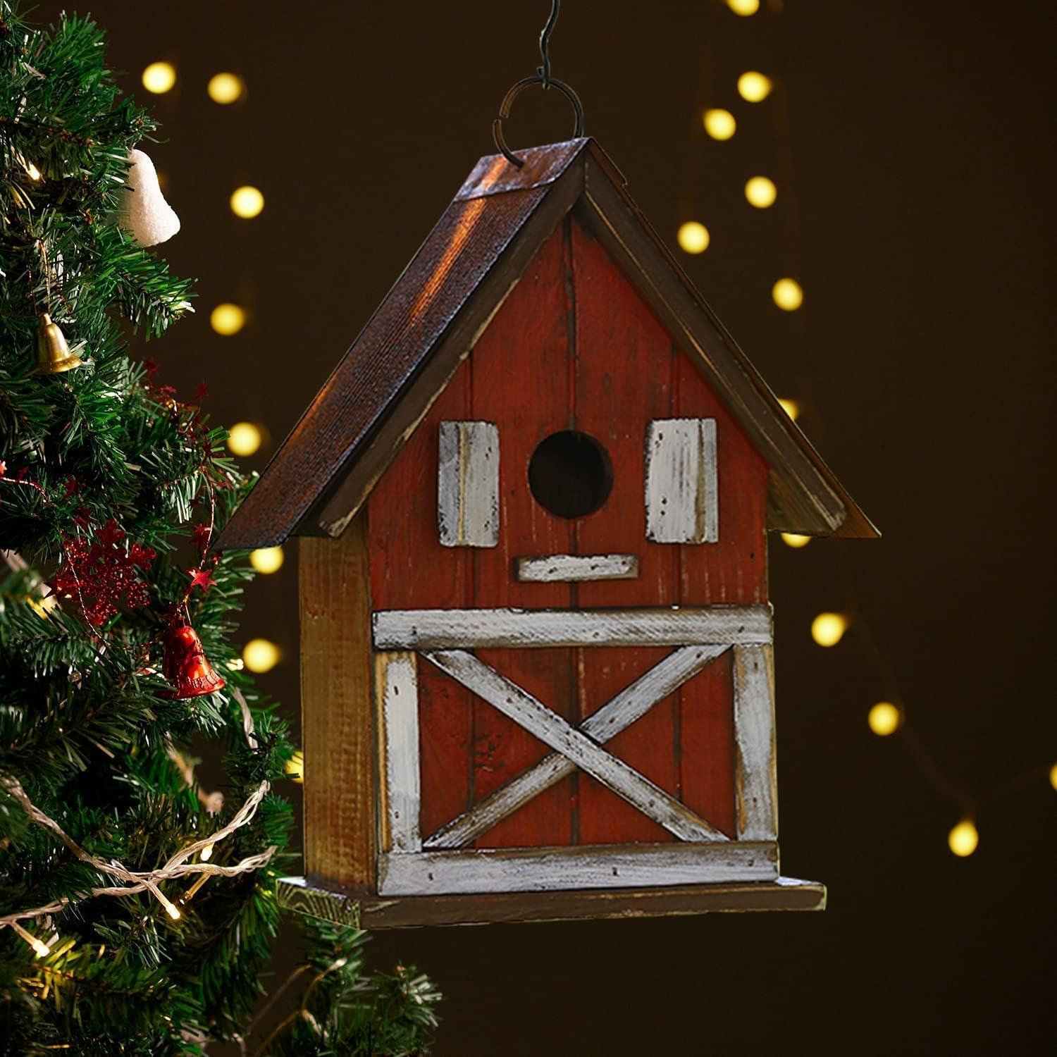 Casa de Pájaros Navideña Topadorn de Madera 26.67 cm