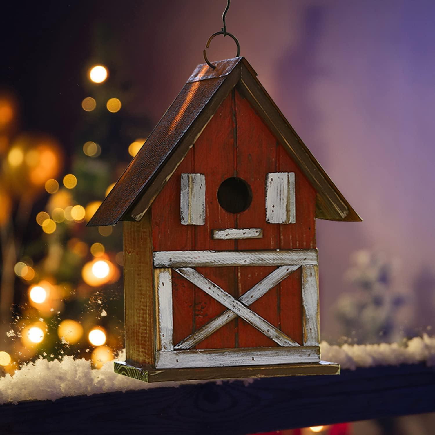 Casa de Pájaros Navideña Topadorn de Madera 26.67 cm