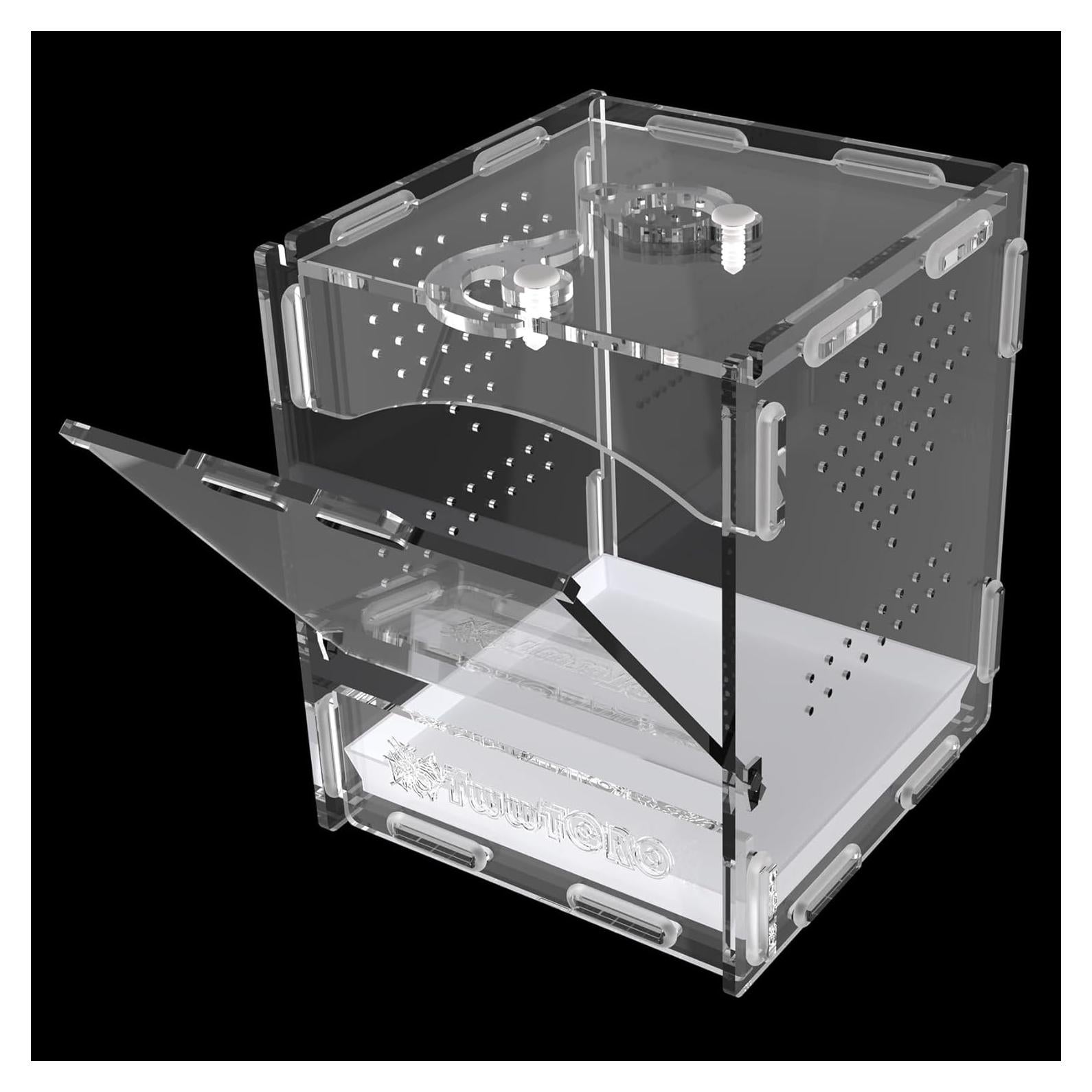 Terrario Acrílico TwwTCRO para Araña Saltadora 11.3x12.4x14.5 cm