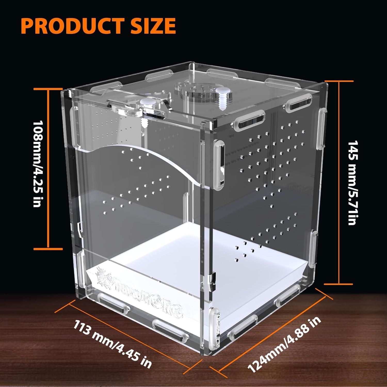 Terrario Acrílico TwwTCRO para Araña Saltadora 11.3x12.4x14.5 cm