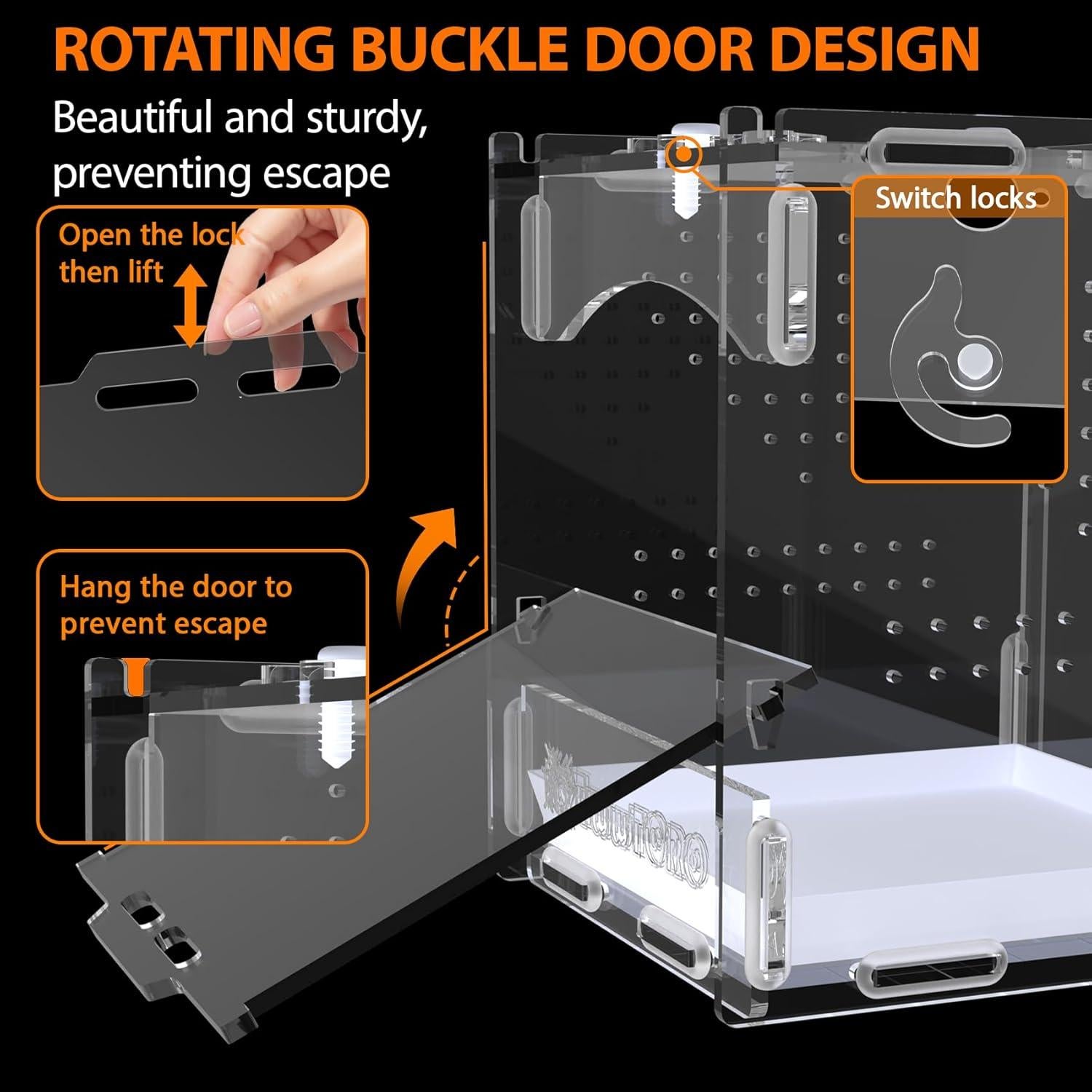 Terrario Acrílico TwwTCRO para Araña Saltadora 11.3x12.4x14.5 cm