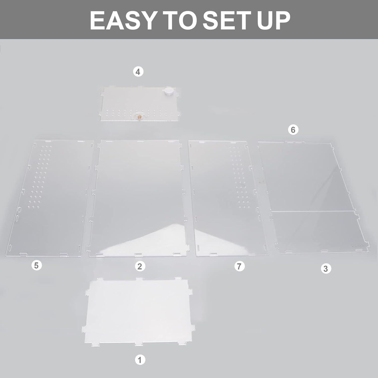 Terrario Acrílico AIICIOO 20x15x35 cm para Arañas y Reptiles