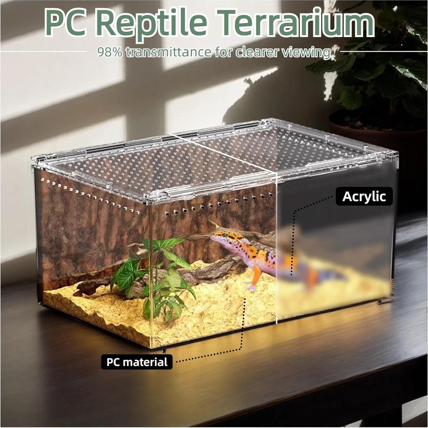 Terrario de Reptiles STELPAW 30.5x20.3x15.2cm para Gecko y Araña