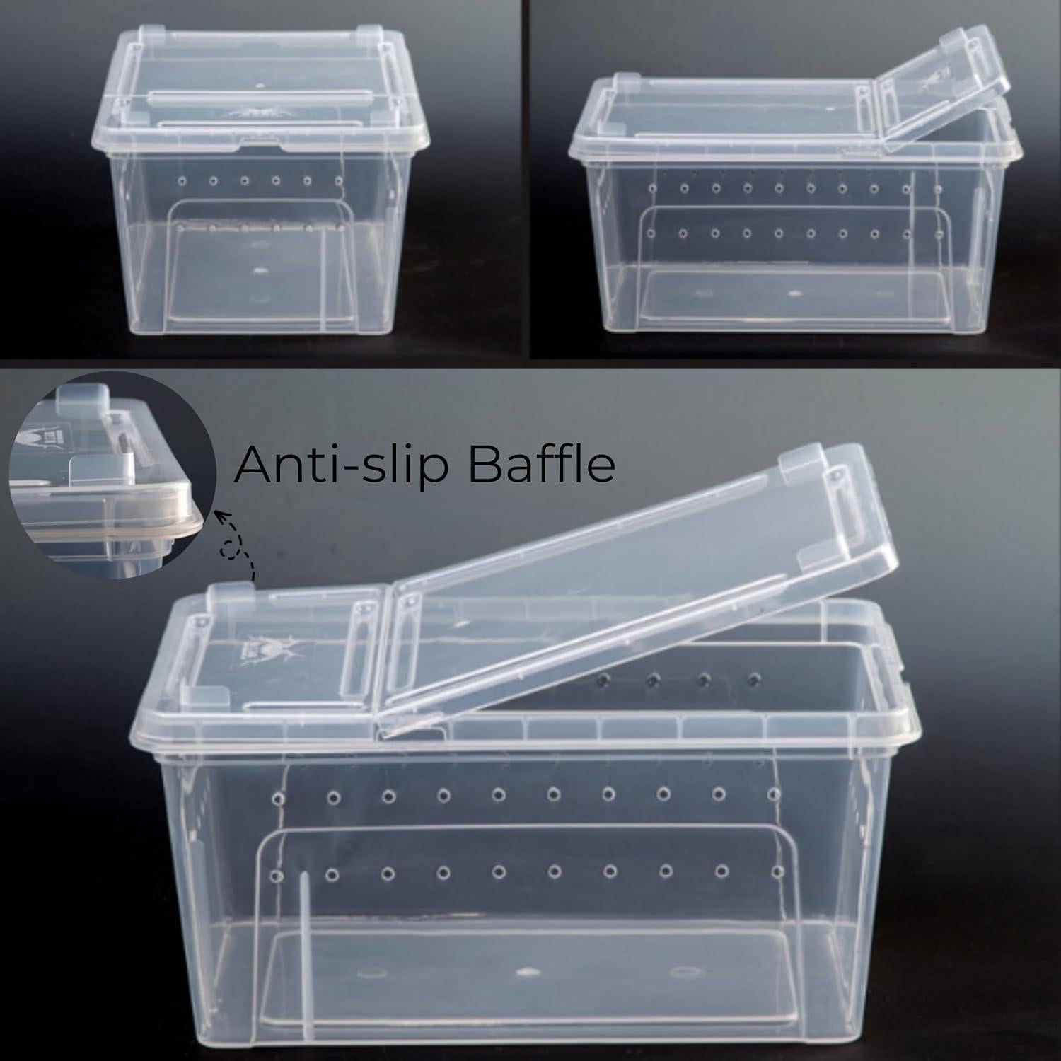 Paquete de 2 cajas de alimentación para reptiles Tlence 32x22x15 cm