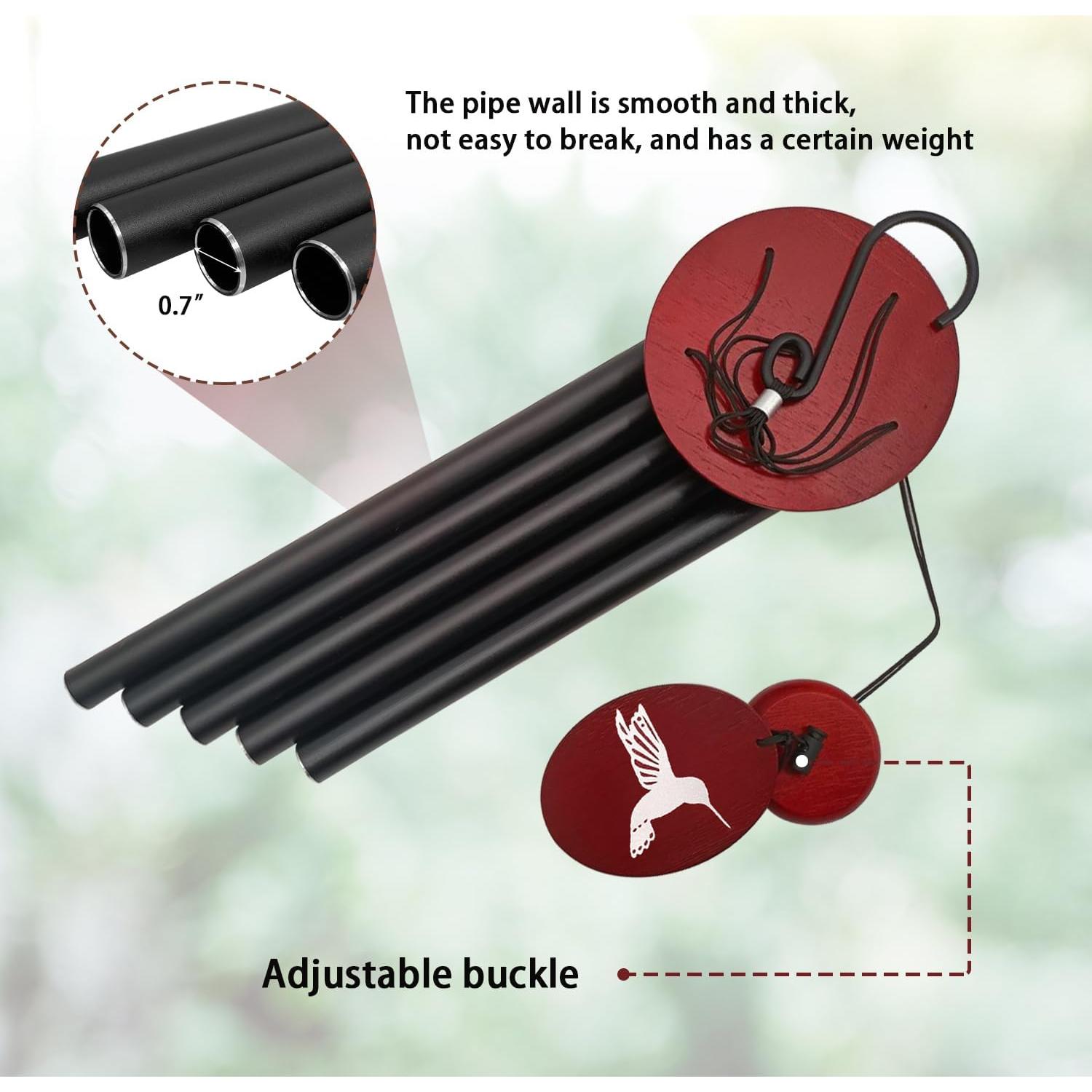 Campana de Viento Howarmer 83.82 cm Colibrí Rojo Exterior