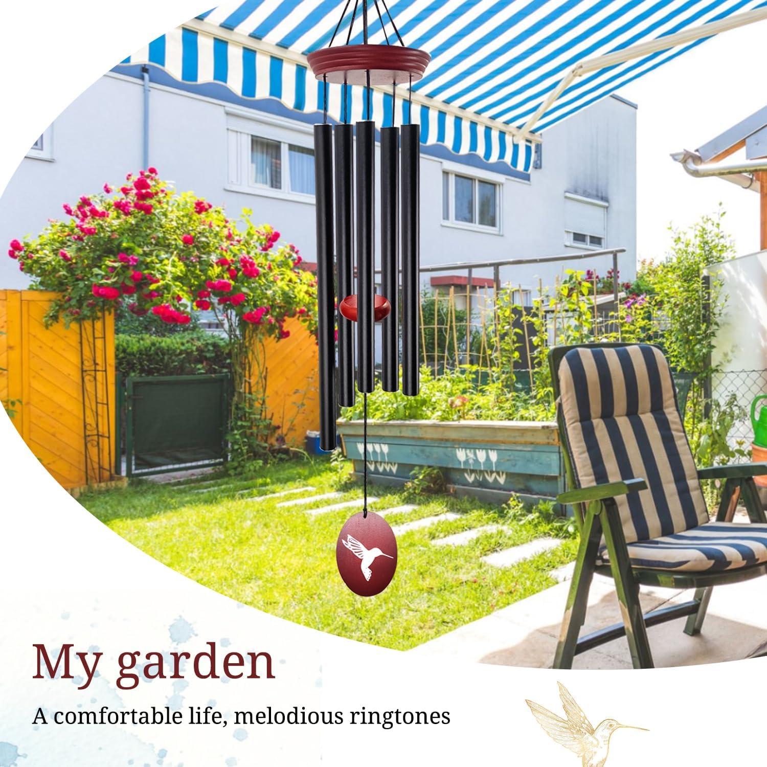 Campana de Viento Howarmer 83.82 cm Colibrí Rojo Exterior