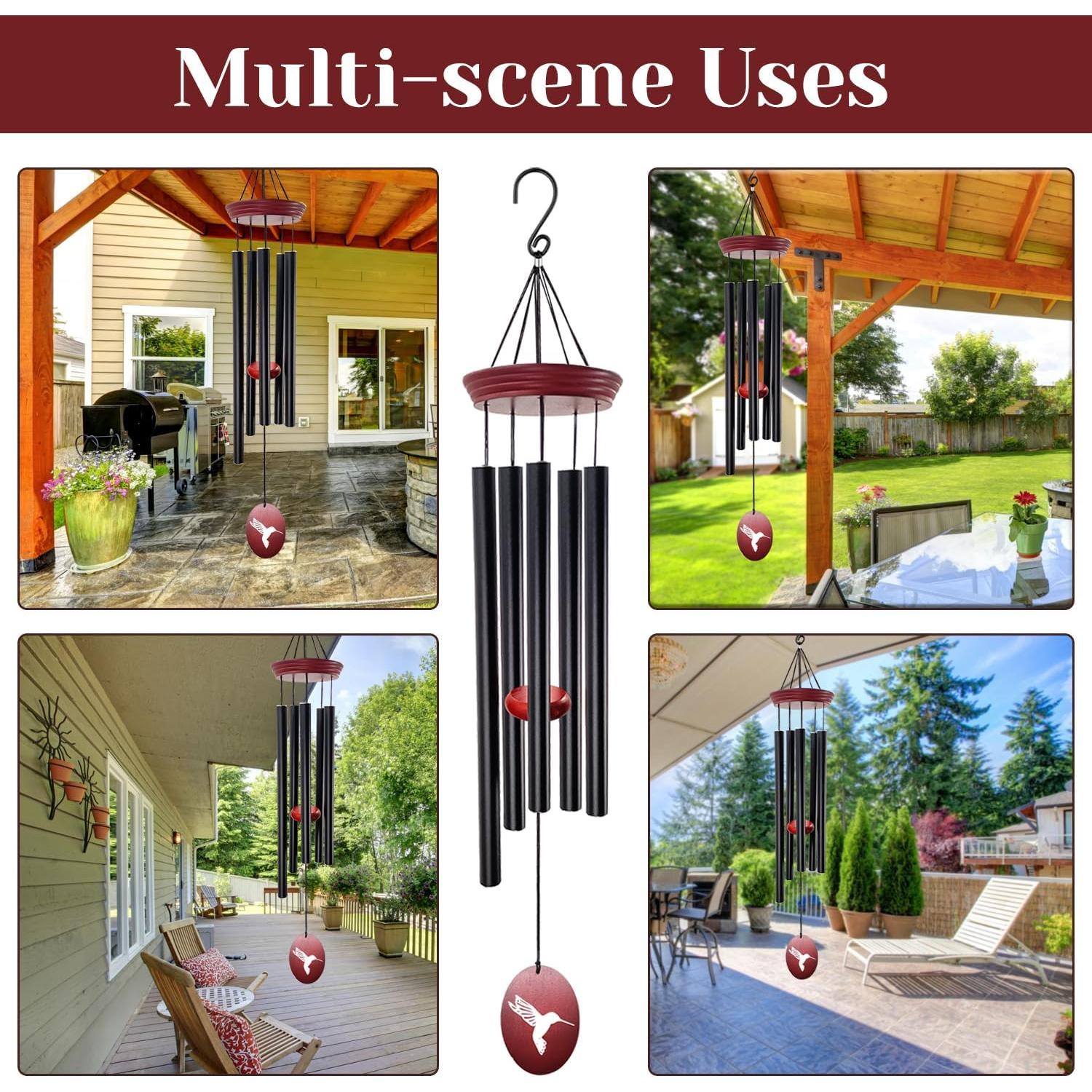 Campana de Viento Howarmer 83.82 cm Colibrí Rojo Exterior