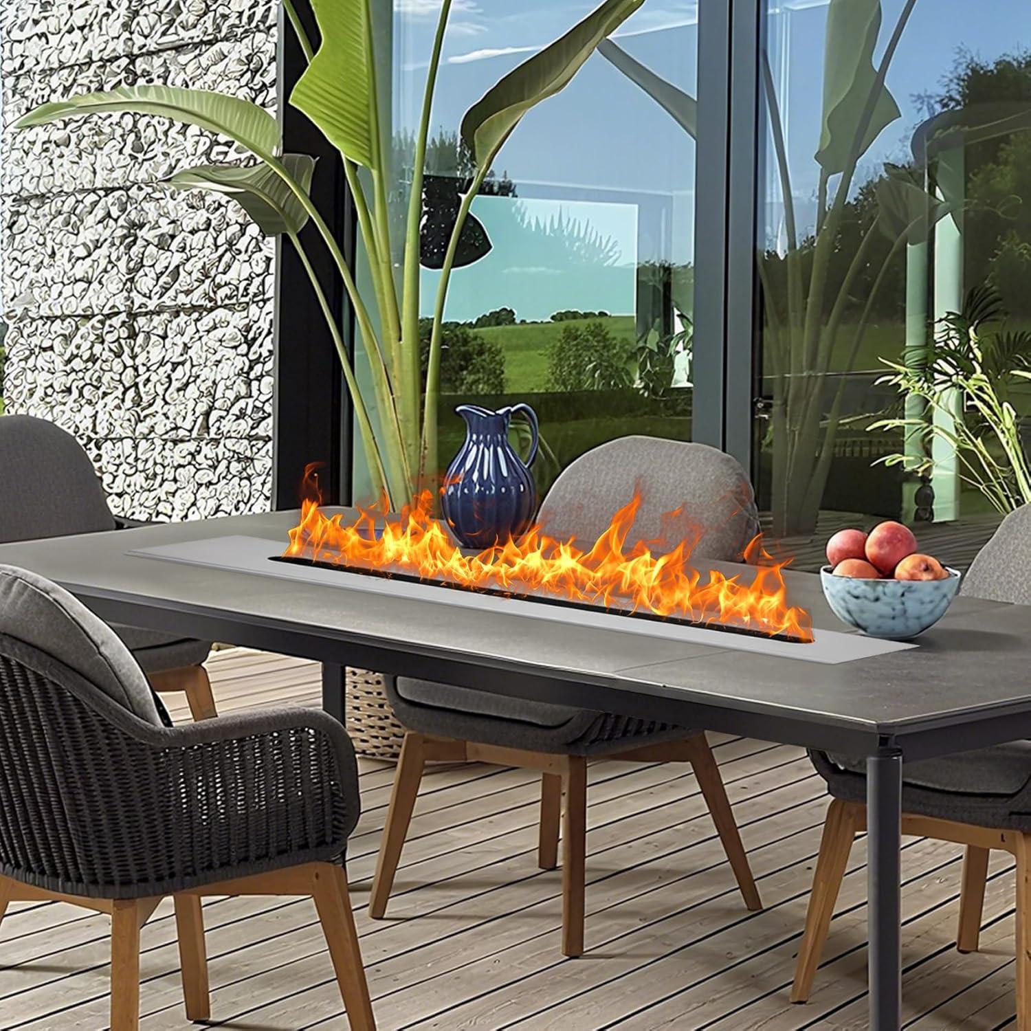 Quemador de Chimenea de Etanol Treeshome 90 cm, Aluminio, Ecológico