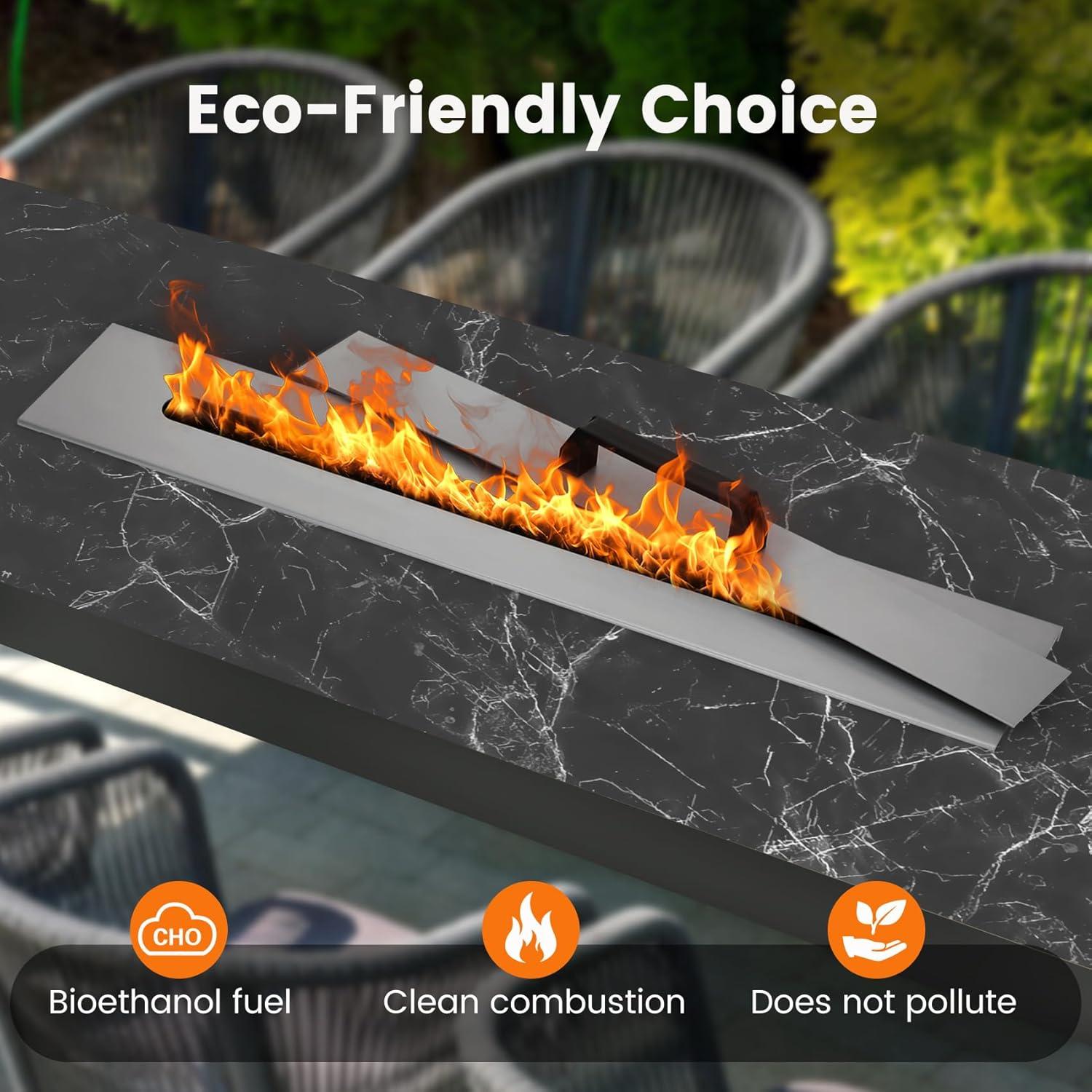 Quemador de Chimenea de Etanol Treeshome 90 cm, Aluminio, Ecológico