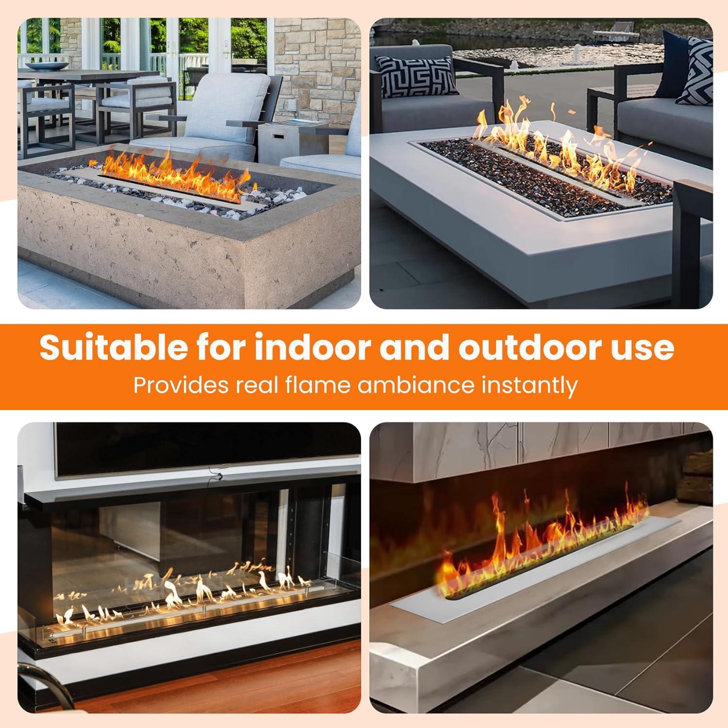 Quemador de Chimenea de Etanol Treeshome 90 cm, Aluminio, Ecológico