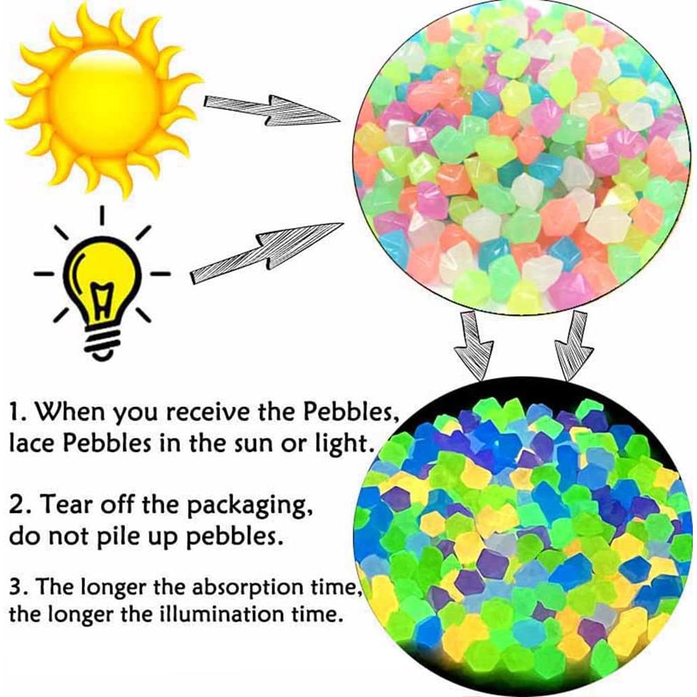 Rocas Luminiscentes Muzero 100pcs para Decoración y Acuarios