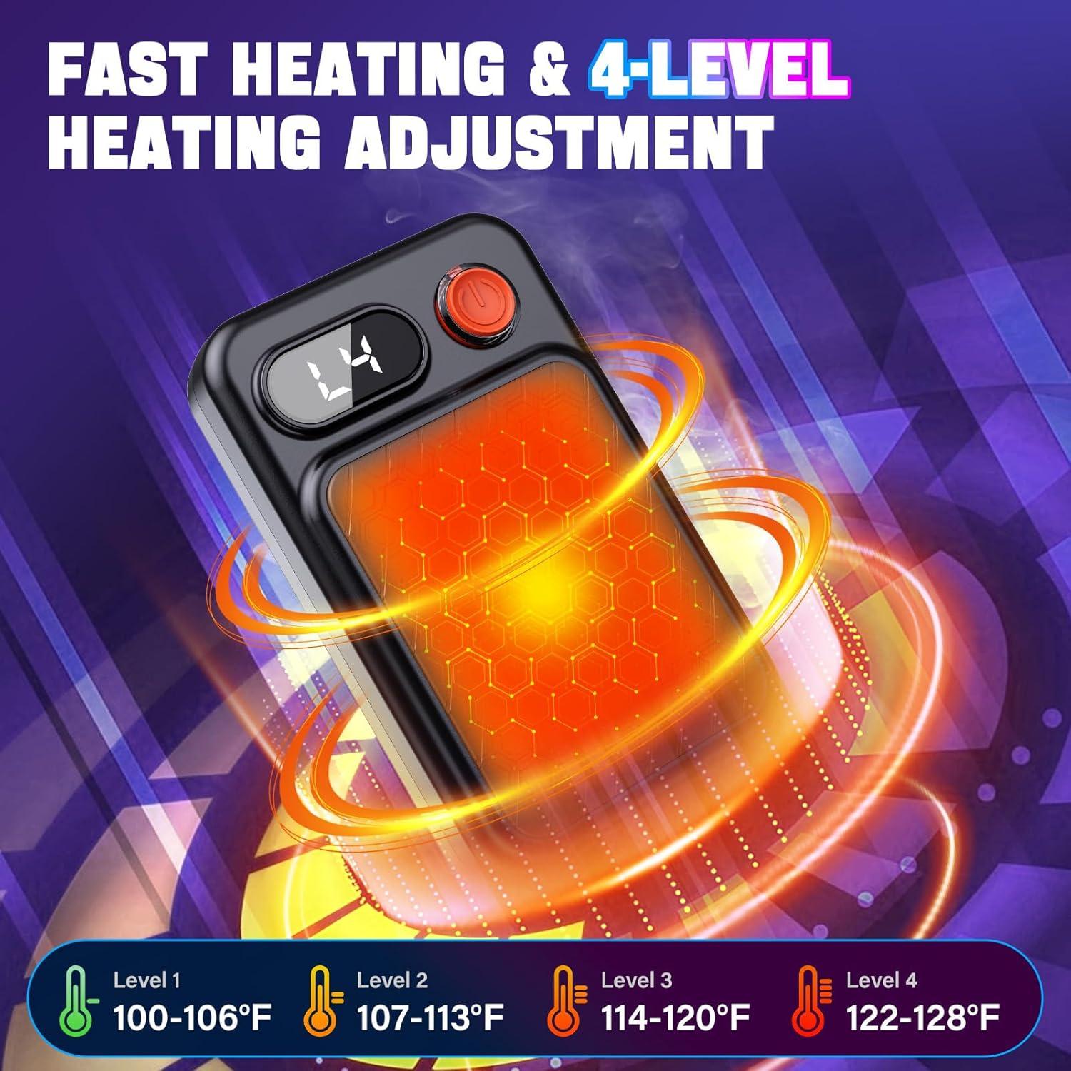 Calentadores de Manos Recargables AUIIAH RT09 - Pantalla LED, 4 Niveles