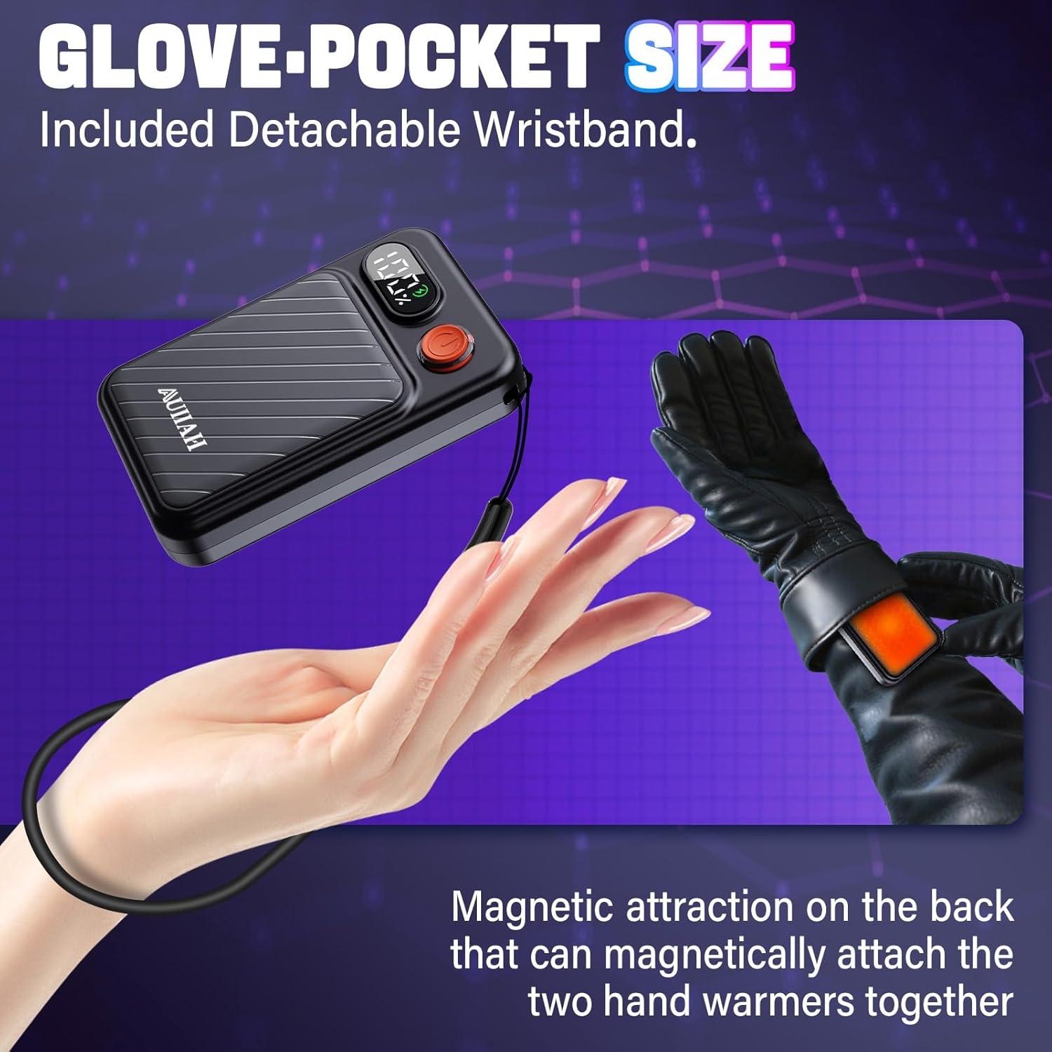 Calentadores de Manos Recargables AUIIAH RT09 - Pantalla LED, 4 Niveles