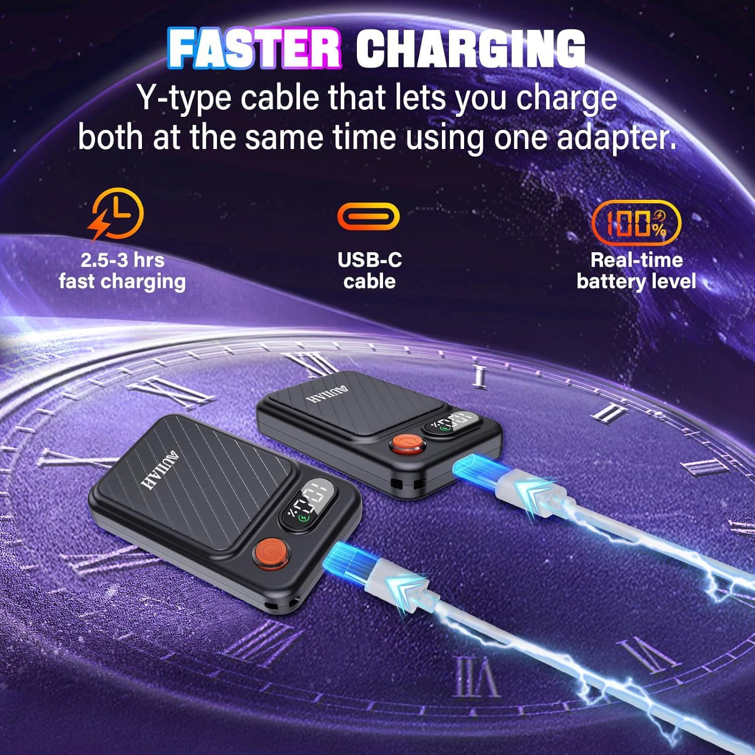 Calentadores de Manos Recargables AUIIAH RT09 - Pantalla LED, 4 Niveles