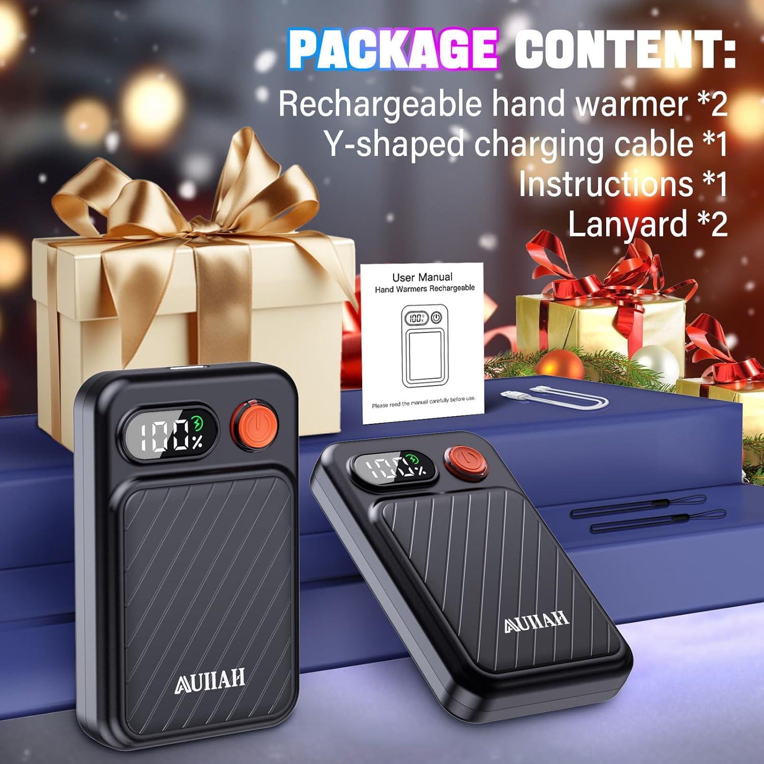 Calentadores de Manos Recargables AUIIAH RT09 - Pantalla LED, 4 Niveles