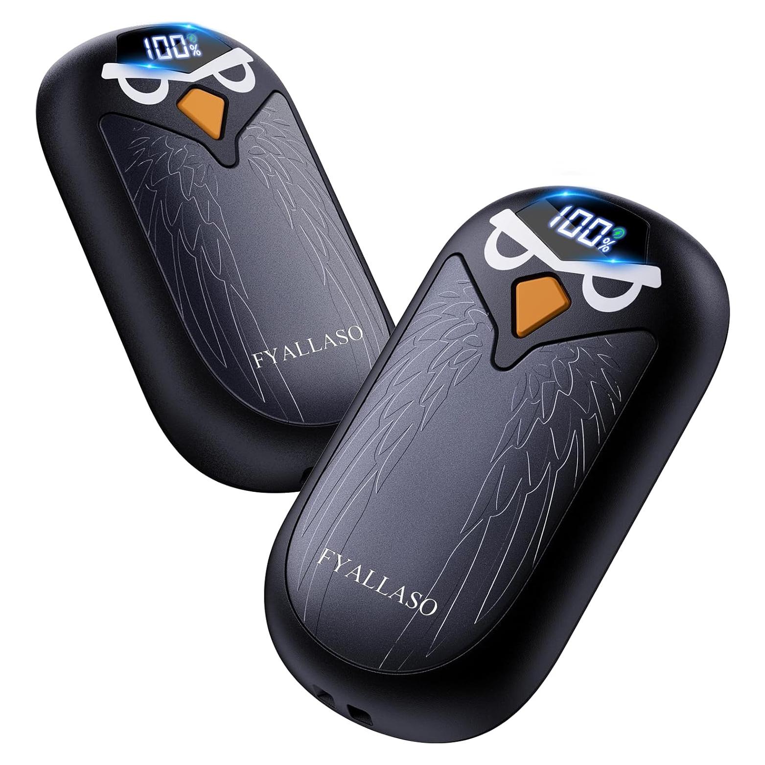 Calentadores de Manos Eléctricos FYALLASO YI08, 2000mAh, 2 Piezas