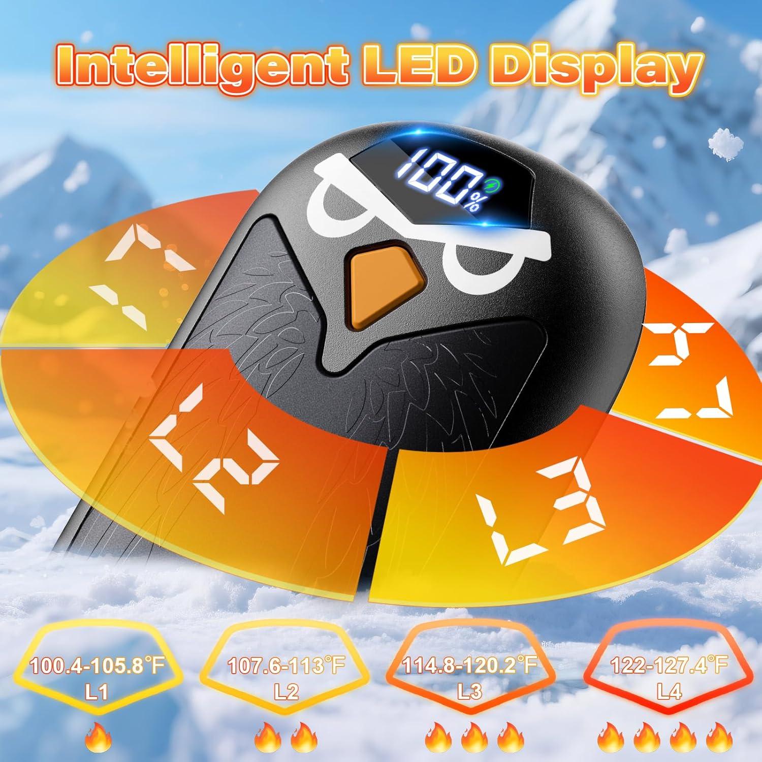 Calentadores de Manos Eléctricos FYALLASO YI08, 2000mAh, 2 Piezas