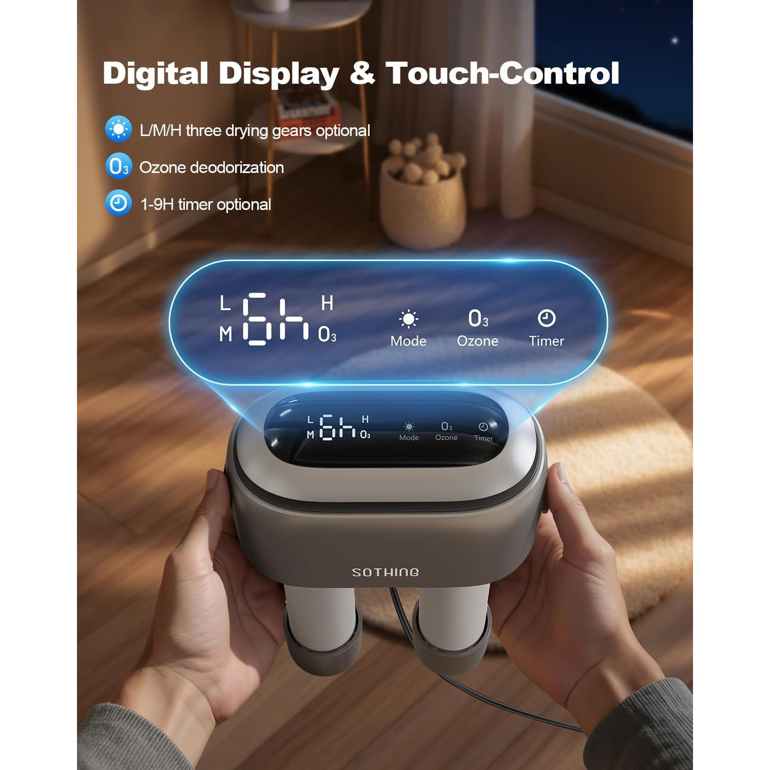 Secador de Zapatos Portátil SOTHING DSHJ-S-2101 95W Ozono