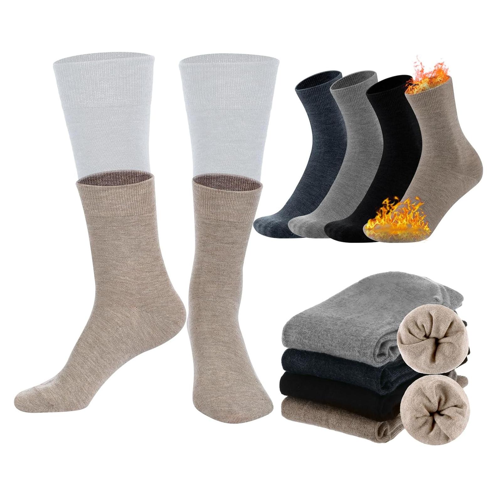 4 Pares Calcetines de Lana Merino Ligeros para Senderismo