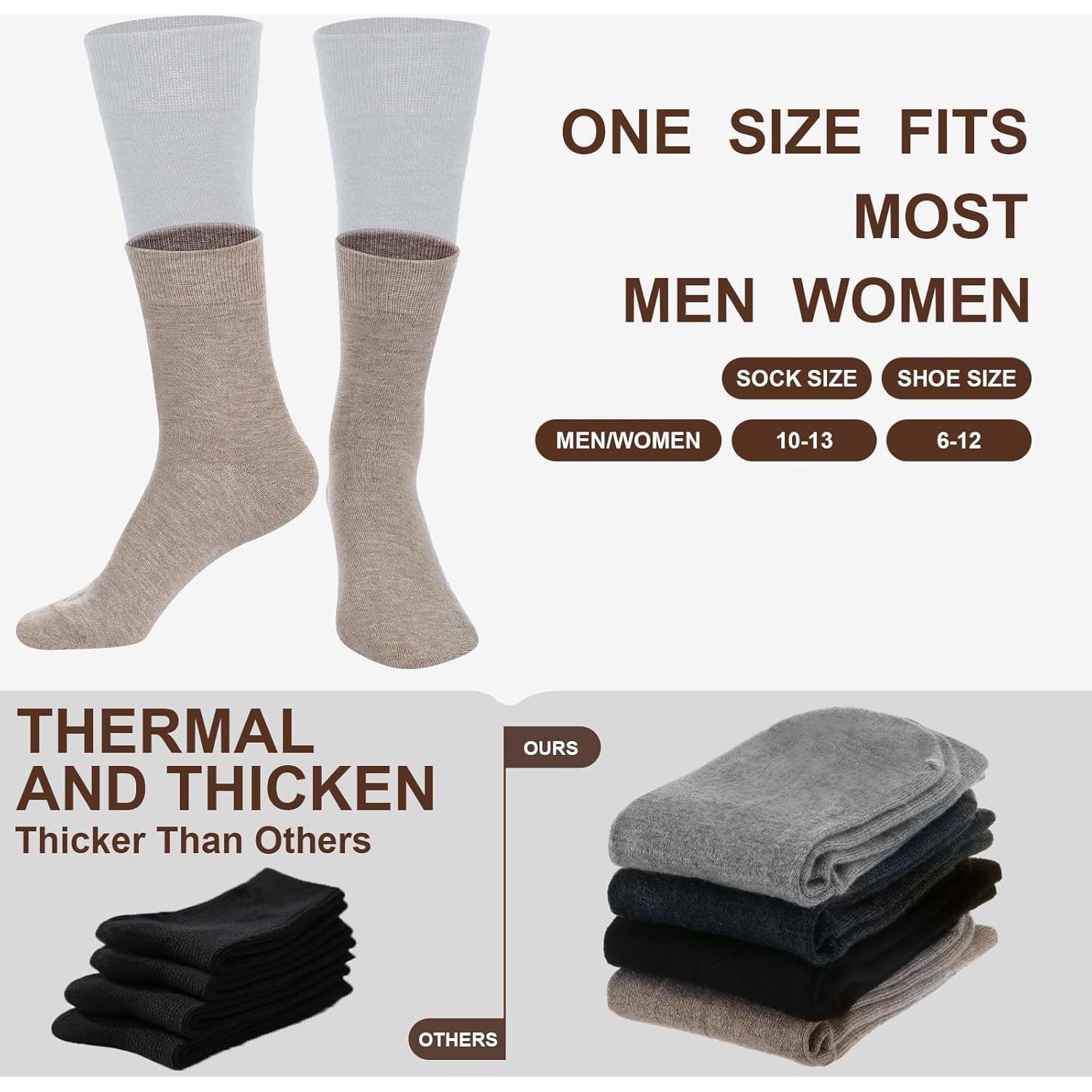 4 Pares Calcetines de Lana Merino Ligeros para Senderismo