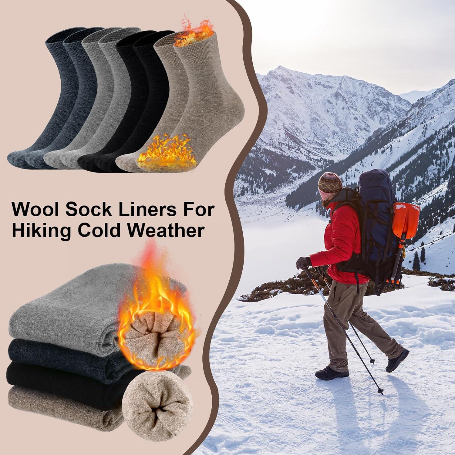 4 Pares Calcetines de Lana Merino Ligeros para Senderismo