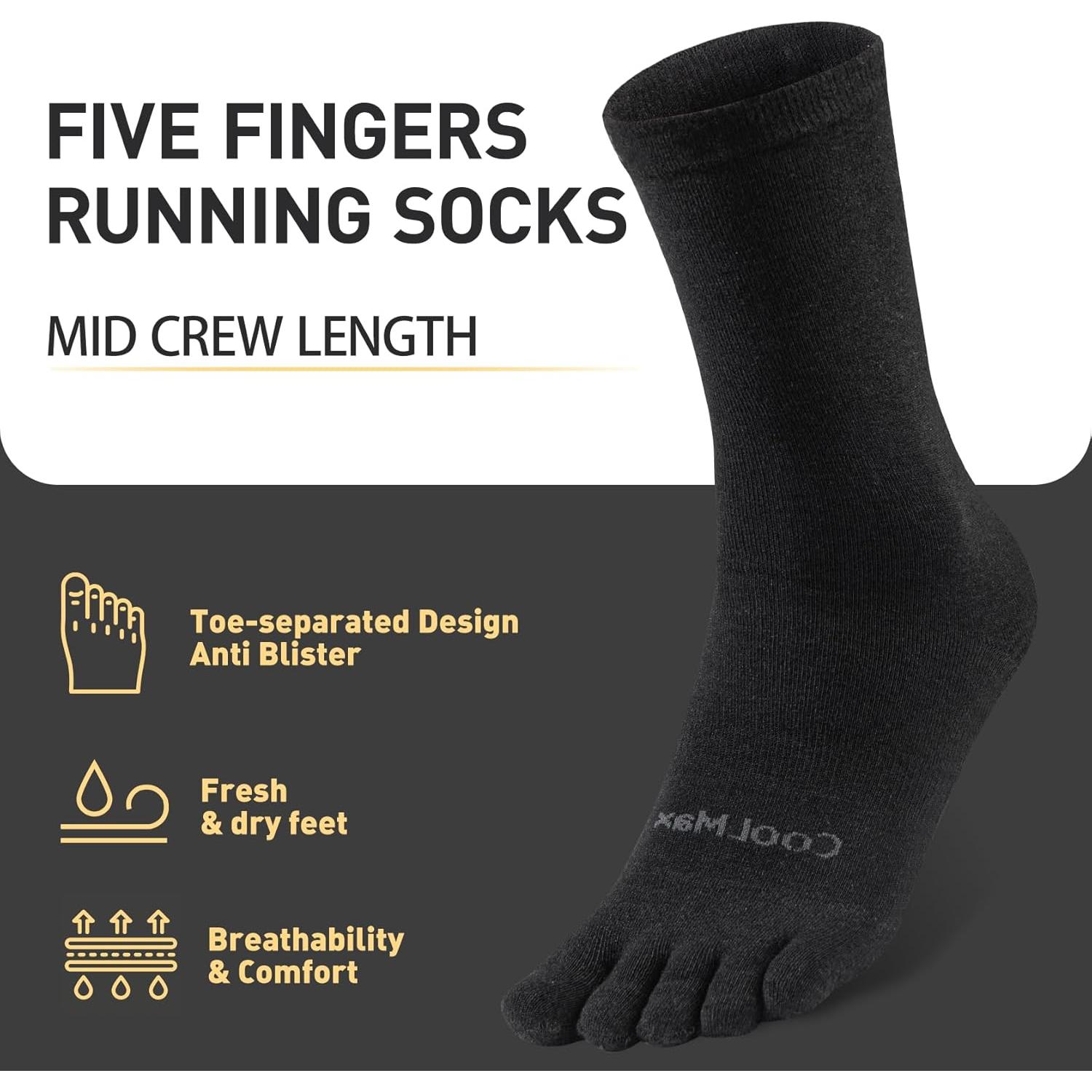 Calcetines Liner de Dedos Cool-max para Correr - 3 Pares