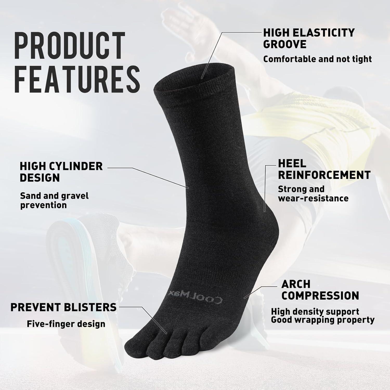 Calcetines Liner de Dedos Cool-max para Correr - 3 Pares